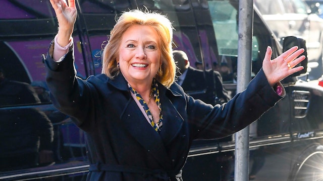 NEW YORK, NY - MARCH 03: Hillary Clinton is seen outside good morning america on March 3, 2020 in New York City. (Photo by Raymond Hall/GC Images)