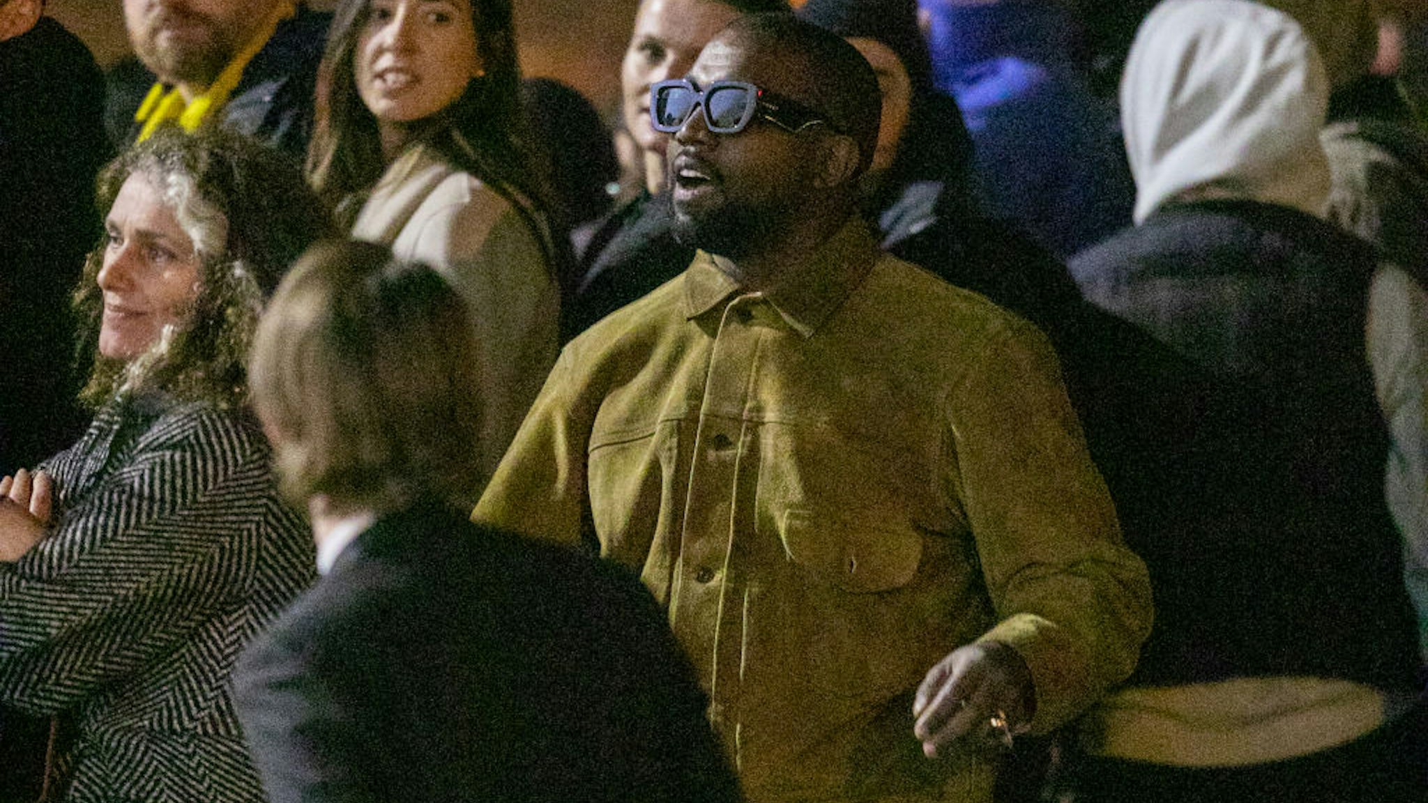 Kanye West attends the "Yeezy Season 8" show as part of the Paris Fashion Week Womenswear Fall/Winter 2020/2021 on March 02, 2020 in Paris, France.