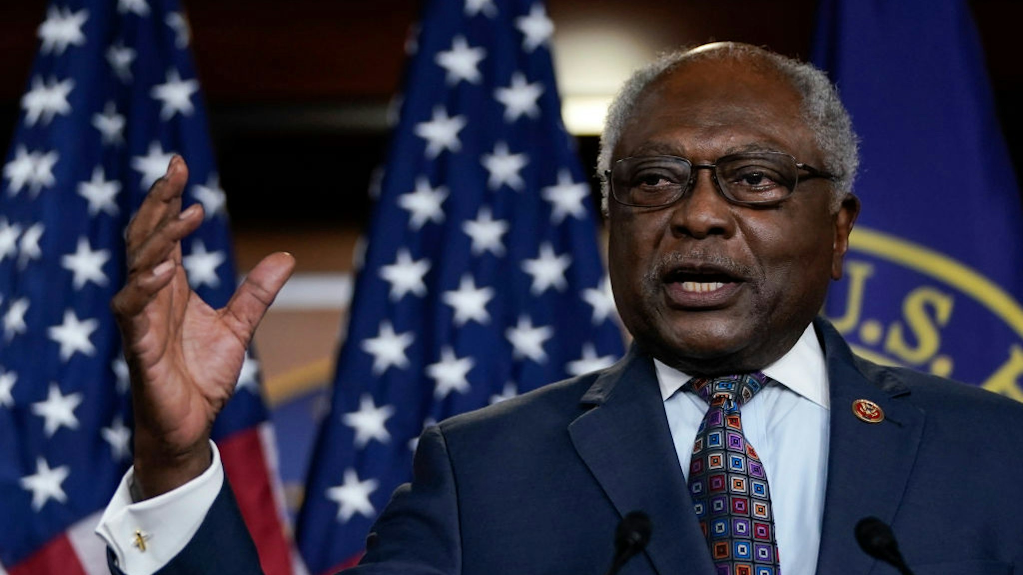 House Majority Whip Rep. James Clyburn (D-SC) speaks during a news conference at the U.S. Capitol, May 27, 2020 in Washington, DC.
