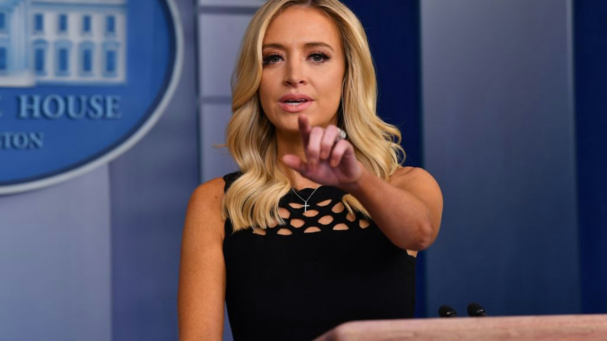 White House Press Secretary Kayleigh McEnany speaks to the press on June 19, 2020, in the Brady Briefing Room of the White House in Washington, DC.