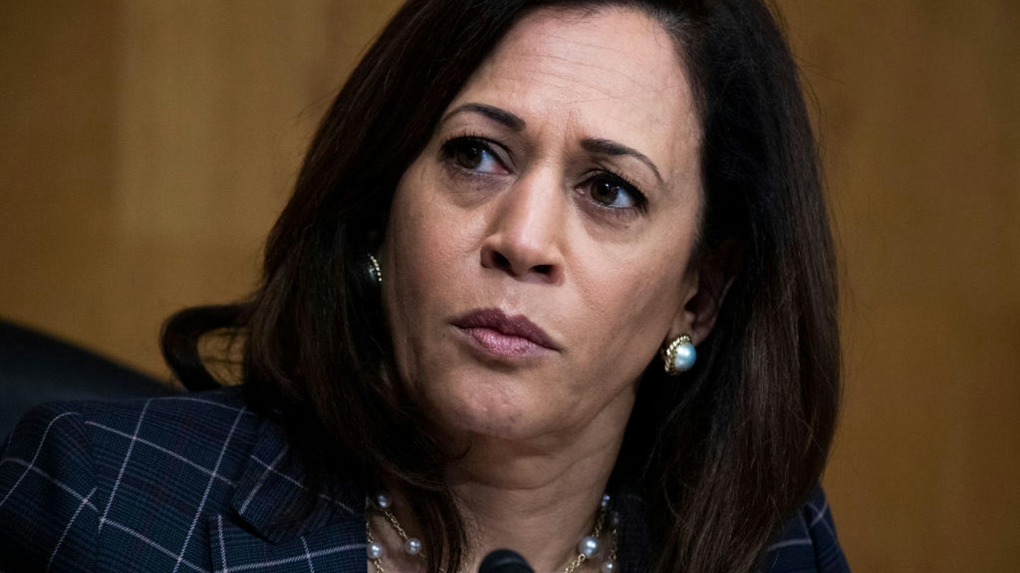 Sen. Kamala Harris (D-CA) attends the Senate Homeland Security and Governmental Affairs Committee hearing titled "CBP Oversight: Examining the Evolving Challenges Facing the Agency" in Dirksen Senate Office Building on June 25, 2020 in Washington, DC.