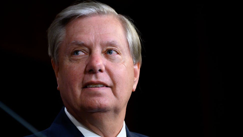 Senator Lindsey Graham, a Republican from South Carolina, listens during a news conference on Republican opposition to statehood for the District of Columbia at the U.S. Capitol in Washington, D.C., U.S., on Wednesday, July 1, 2020.