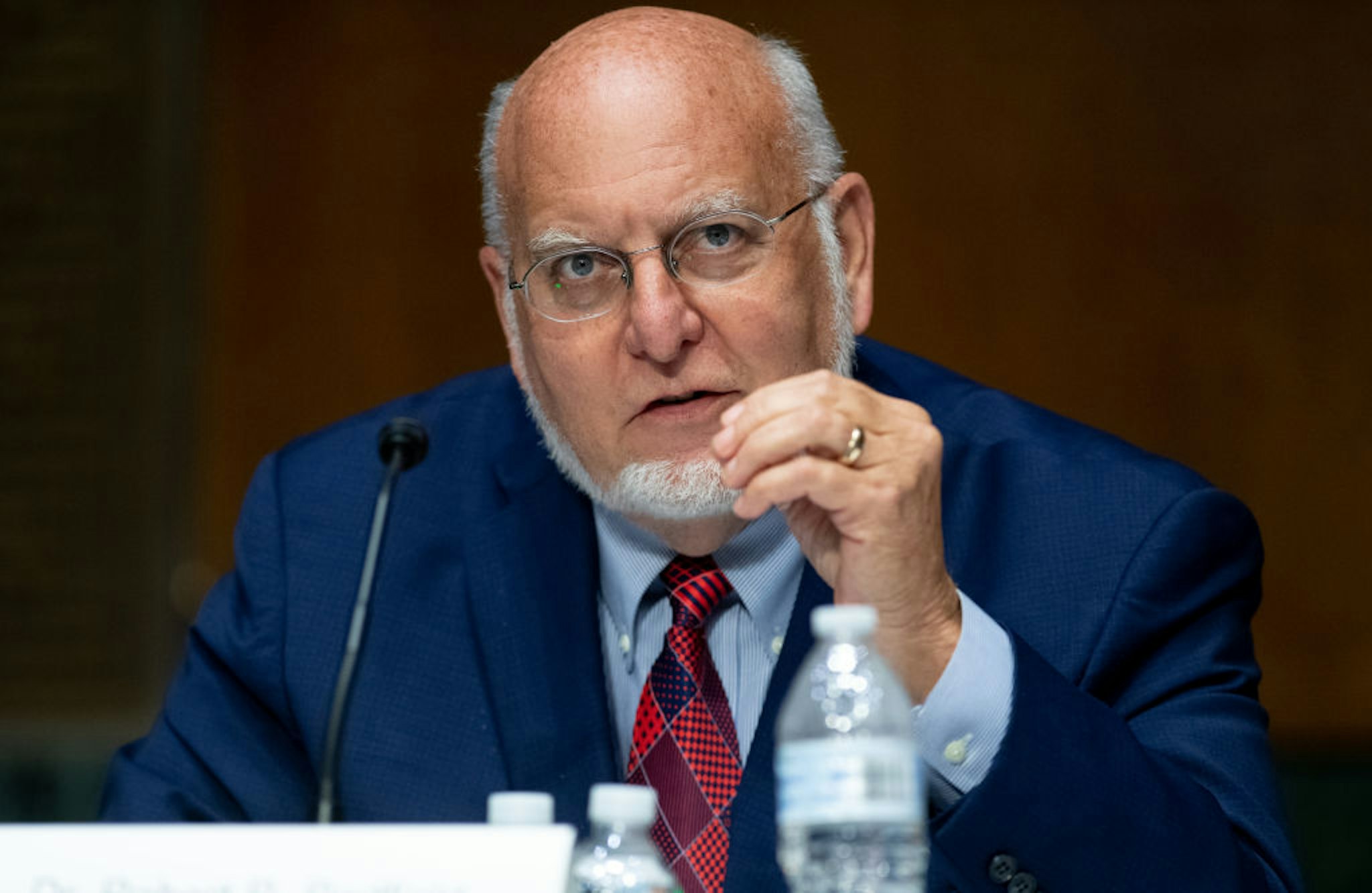 Robert Redfield, director of the Centers for Disease Control and Prevention (CDC), speaks during a Senate Appropriations Subcommittee hearing in Washington, D.C., U.S., on Thursday, July 2, 2020.
