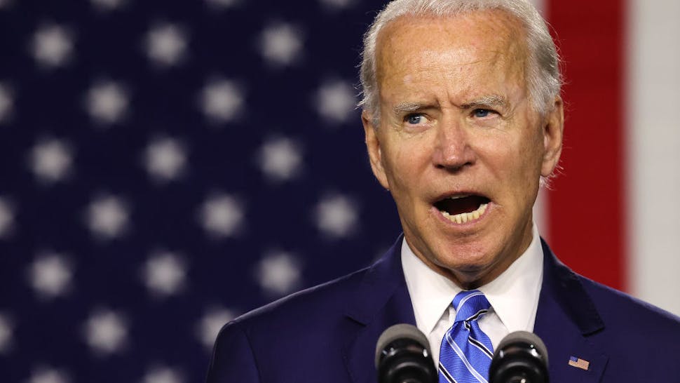 Democratic presidential candidate former Vice President Joe Biden speaks at the Chase Center July 14, 2020 in Wilmington, Delaware.