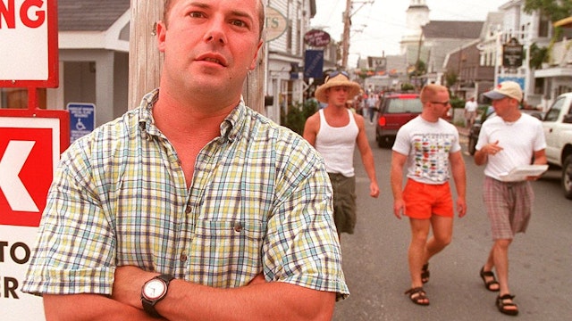 Andrew Sullivan, former editor of the New Republic, on Commercial Street near his Provincetown summer condominium.
