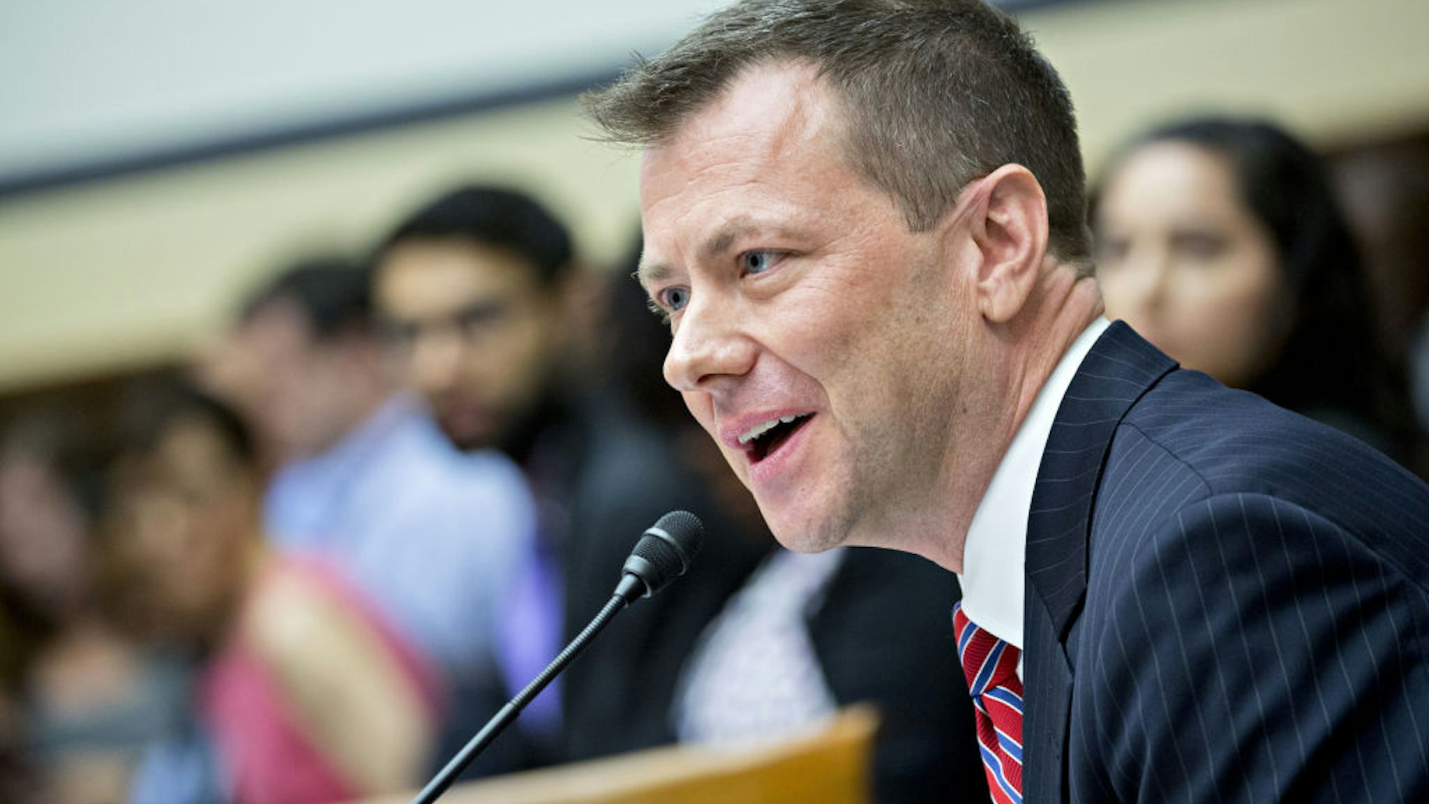 Peter Strzok, an agent at the Federal Bureau of Investigation (FBI), speaks during a joint House Judiciary, Oversight and Government Reform Committees hearing in Washington, D.C., U.S., on Thursday, July 12, 2018.