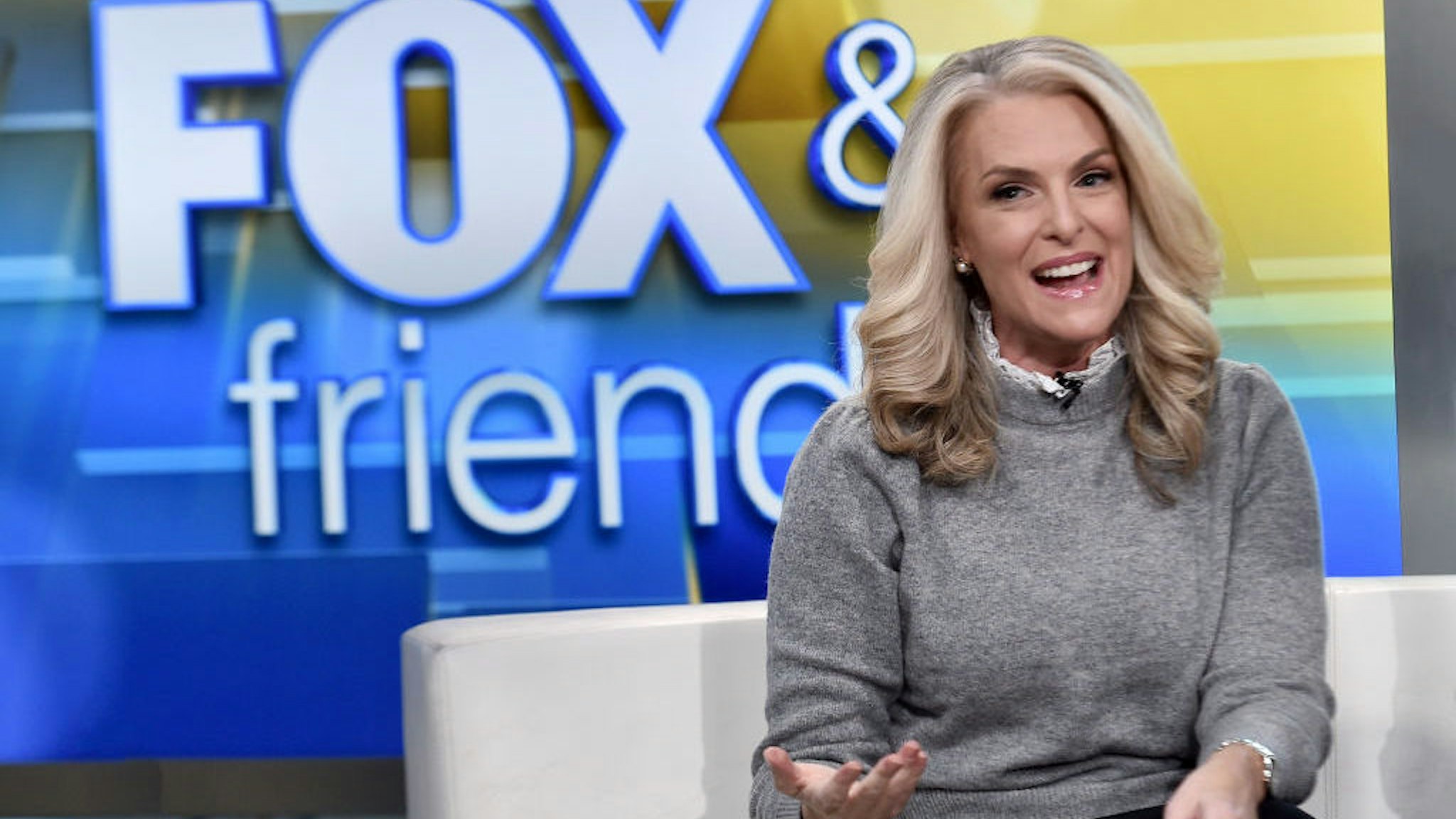 NEW YORK, NEW YORK - NOVEMBER 04: (EXCLUSIVE COVERAGE) Janice Dean presents on "Fox &amp; Friends" at Fox News Channel Studios on November 04, 2019 in New York City. (Photo by Steven Ferdman/Getty Images)