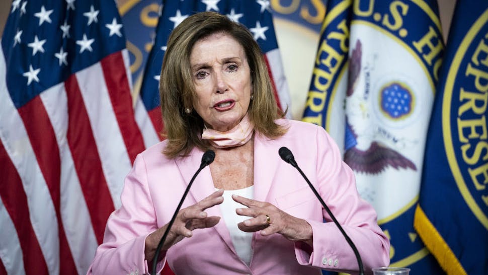 U.S. House Speaker Nancy Pelosi, a Democrat from California, speaks during a news conference at the U.S. Capitol in Washington, D.C., U.S., on Thursday, July 23, 2020. The Trump administration and Senate Republicans have a "fundamental agreement" on a GOP plan for another round of virus relief after the White House dropped the idea of including a payroll tax cut.