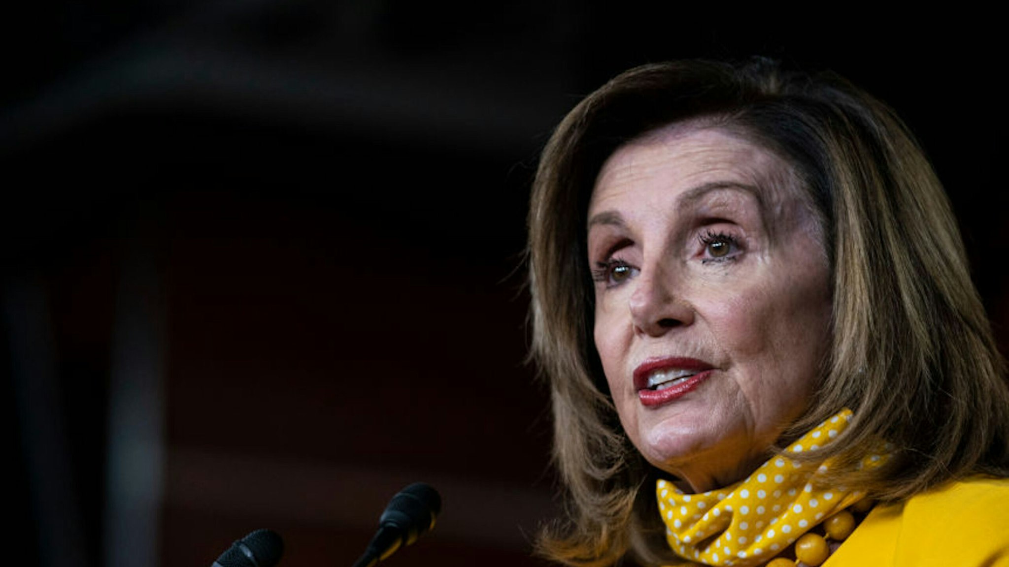 WASHINGTON, DC - JUNE 11: U.S. Speaker of the House Rep. Nancy Pelosi (D-CA) speaks during a weekly news conference on June 11, 2020 in Washington, DC. Speaker Pelosi discussed various topics including the Black Lives Matter movement and coronavirus.