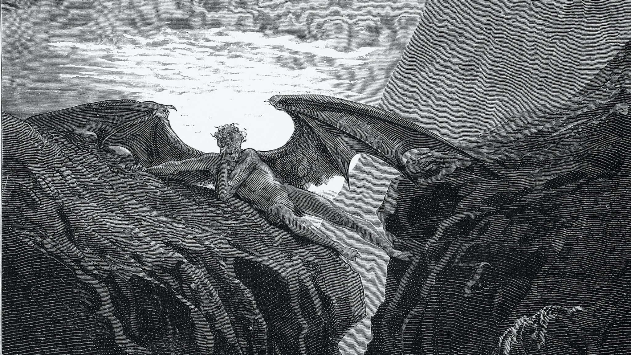 19th century engraving of Satan