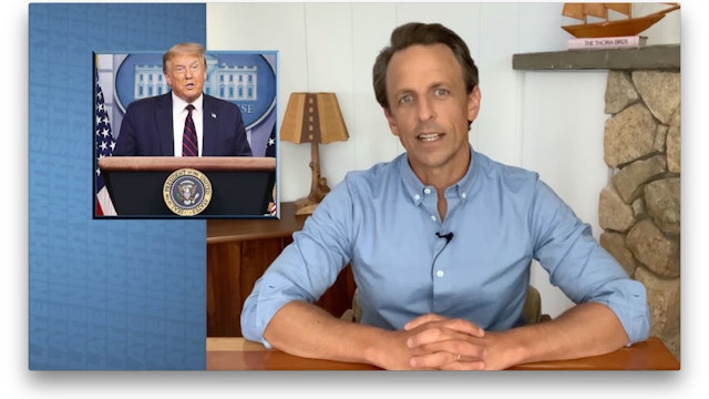 LATE NIGHT WITH SETH MEYERS -- Episode 1015A -- Pictured in this screen grab: Host Seth Meyers during the monologue on July 22, 2020 -- (Photo by: NBC/NBCU Photo Bank via Getty Images)