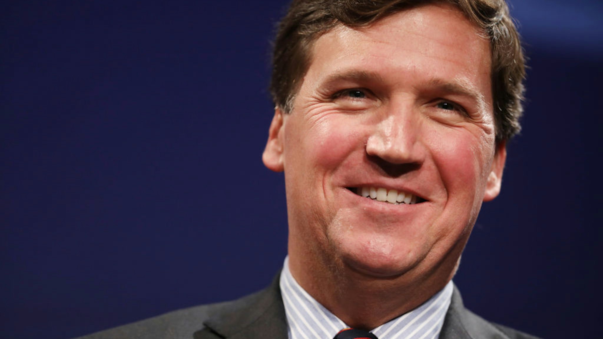 Fox News host Tucker Carlson discusses 'Populism and the Right' during the National Review Institute's Ideas Summit at the Mandarin Oriental Hotel March 29, 2019 in Washington, DC. Carlson talked about a large variety of topics including dropping testosterone levels, increasing rates of suicide, unemployment, drug addiction and social hierarchy at the summit, which had the theme 'The Case for the American Experiment.' (Photo by Chip Somodevilla/Getty Images)