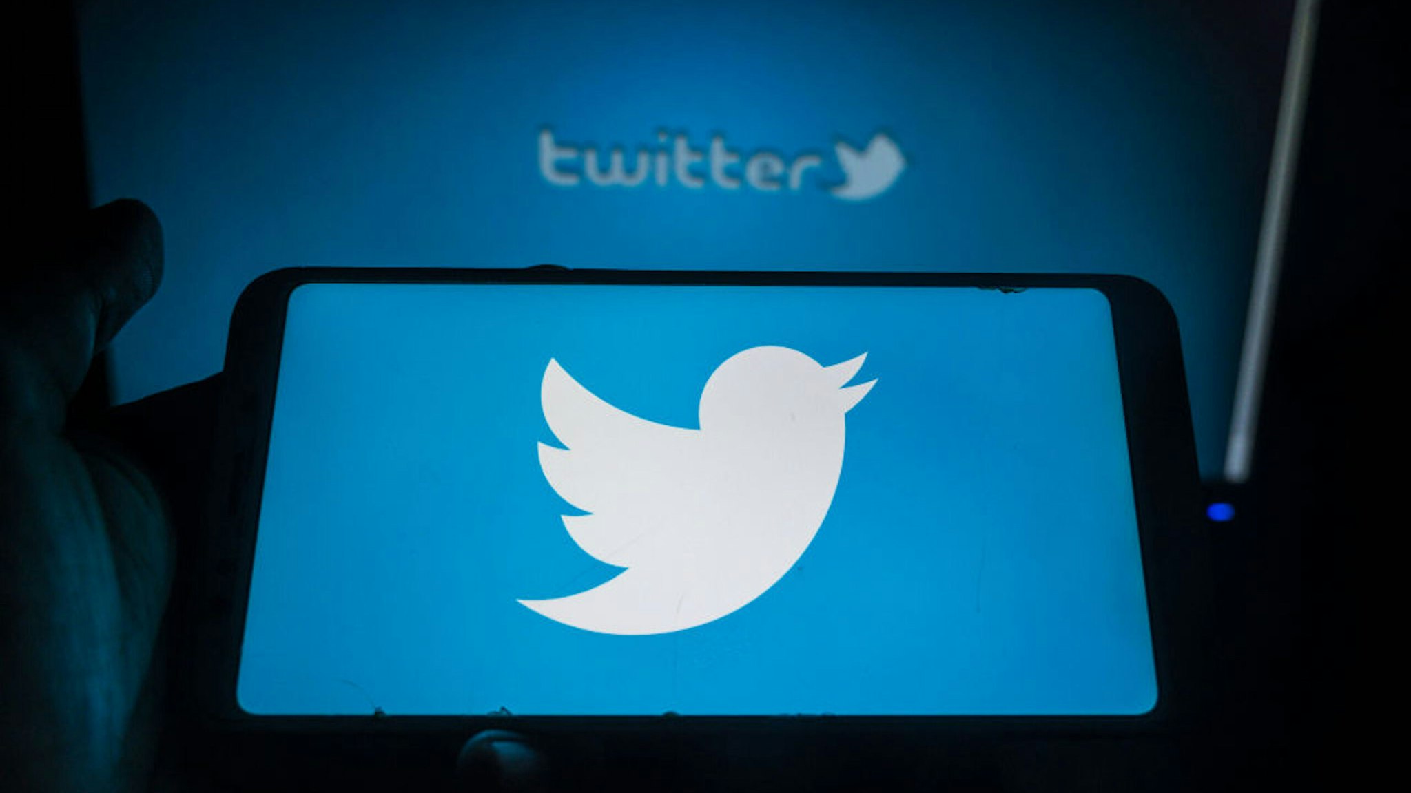 Twitter logo displayed on a phone screen in Tehatta, Nadia, West Bengal, India on June 16, 2020. Twitter is launching two new features: The ability to save a tweet as a draft, as well as the ability to schedule a tweet to send at a specific time.