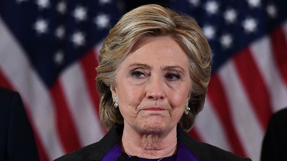 Hillary Clinton US Democratic presidential candidate Hillary Clinton makes a concession speech after being defeated by Republican president-elect Donald Trump in New York on November 9, 2016. / AFP PHOTO / JEWEL SAMAD (Photo credit should read