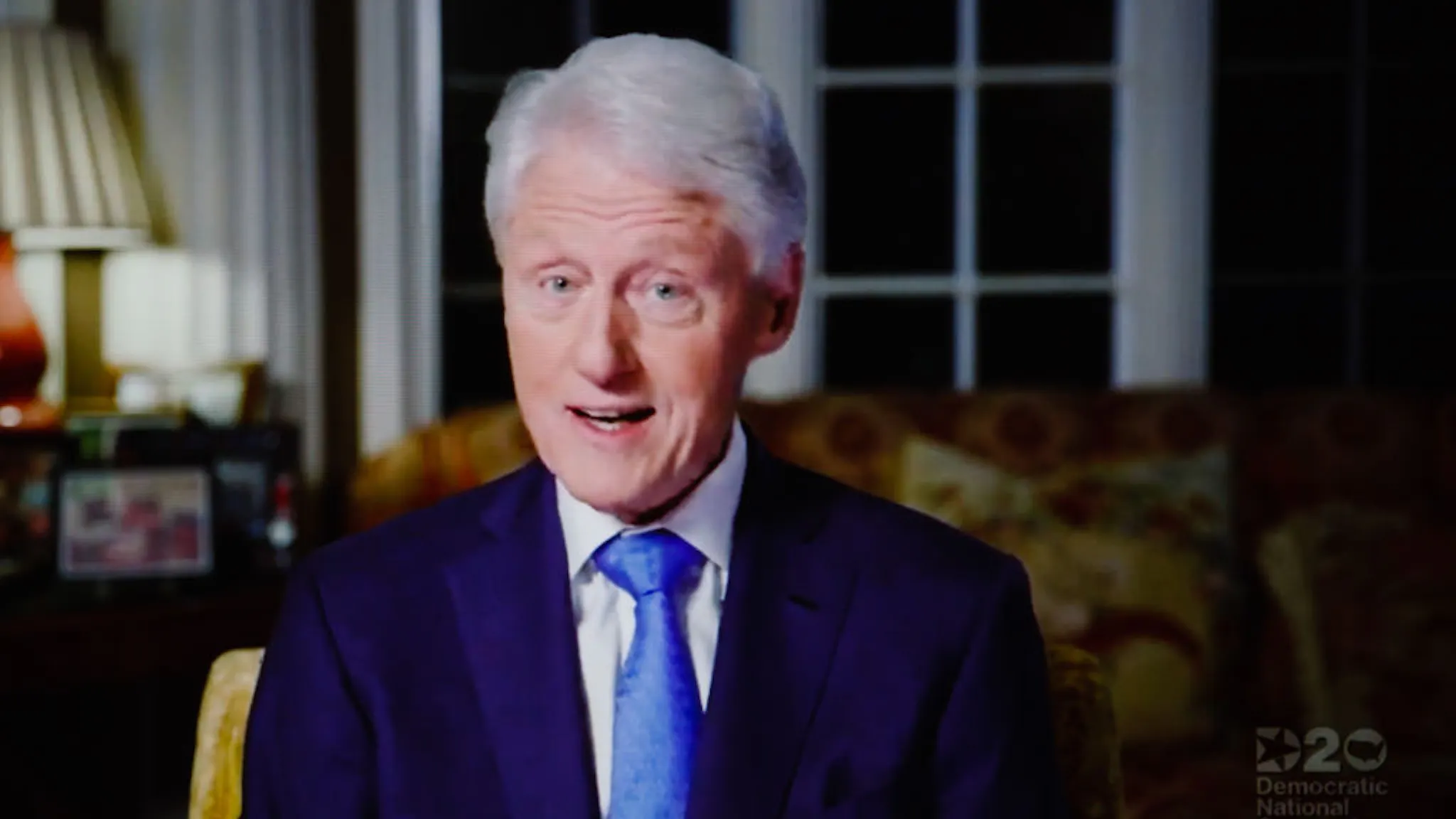 Bill Clinton Former US President Bill Clinton addresses the virtual 2020 Democratic National Convention, livestreamed online and viewed on a laptop screen from London, England, on August 19, 2020. The four-day event, initially postponed from July, is taking place almost wholly remotely in response to the coronavirus pandemic. Former US Vice President Joe Biden, formally nominated tonight, will face President Donald Trump in the US presidential election on November 3. (Photo by David Cliff/NurPhoto via Getty Images)