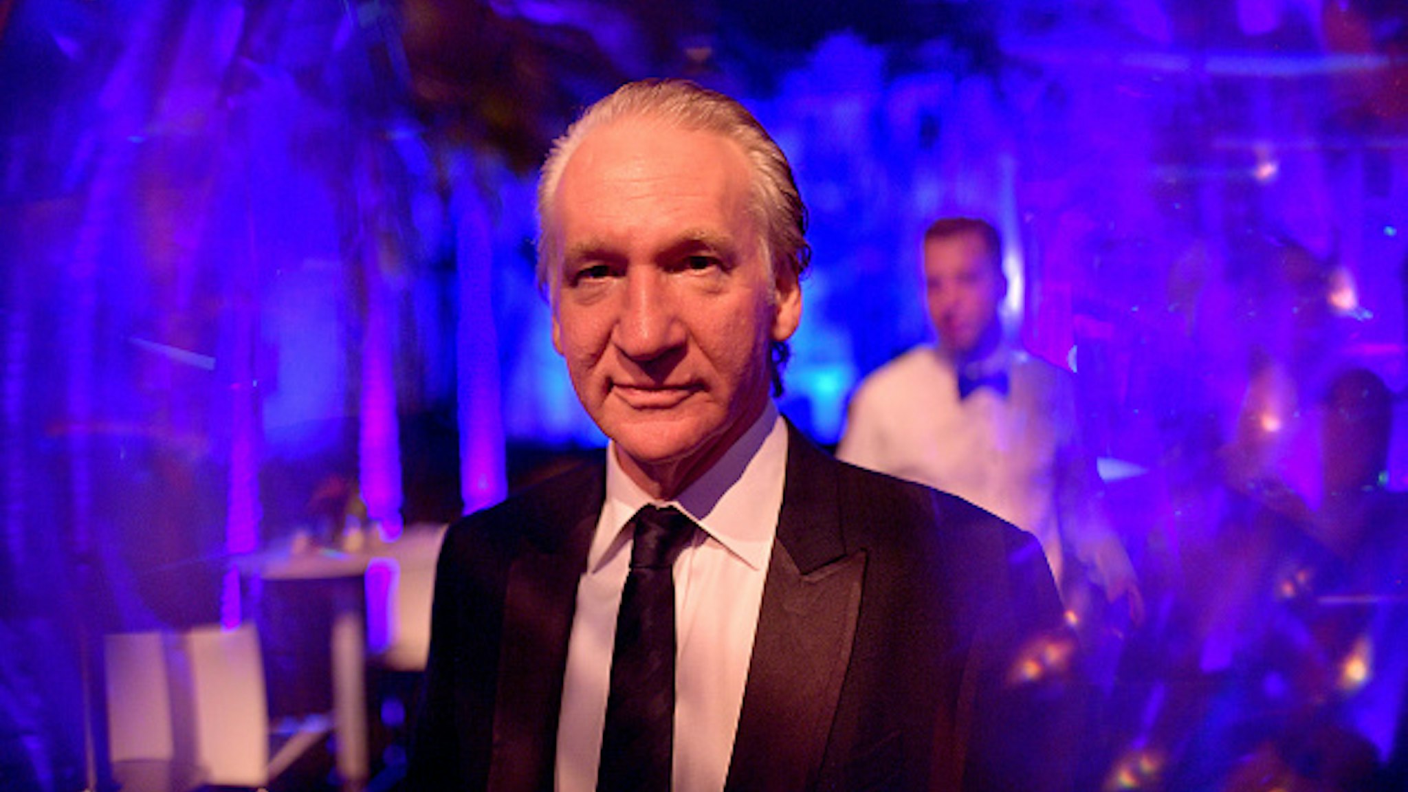 BEVERLY HILLS, CALIFORNIA - FEBRUARY 09: (EDITORS NOTE: Image was created in camera using a reflective surface.) Bill Maher attends the 2020 Vanity Fair Oscar Party hosted by Radhika Jones at Wallis Annenberg Center for the Performing Arts on February 09, 2020 in Beverly Hills, California.