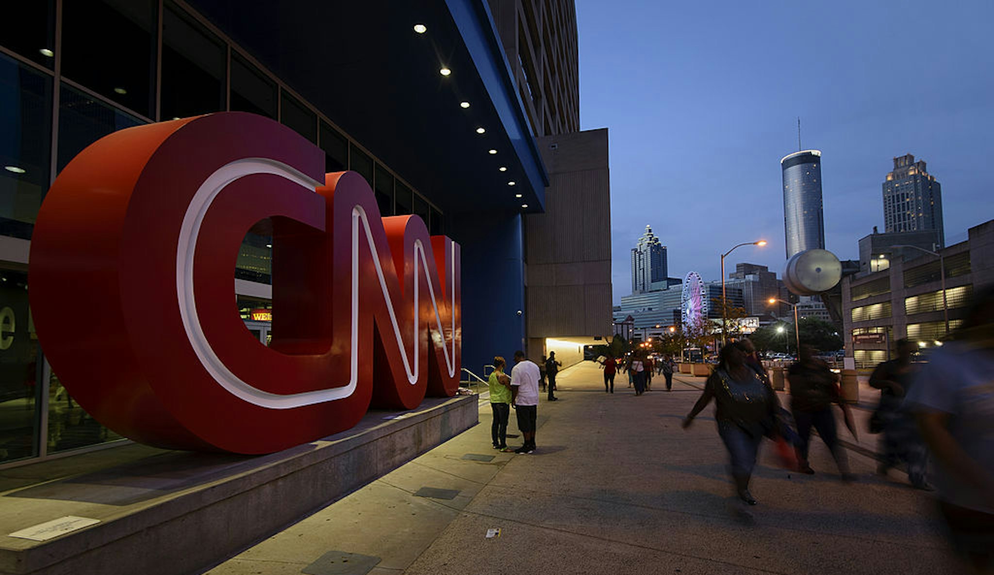 Atlanta, GA. August 2, 2014. CNN Center signage. Photo by Michael A. Schwarz
