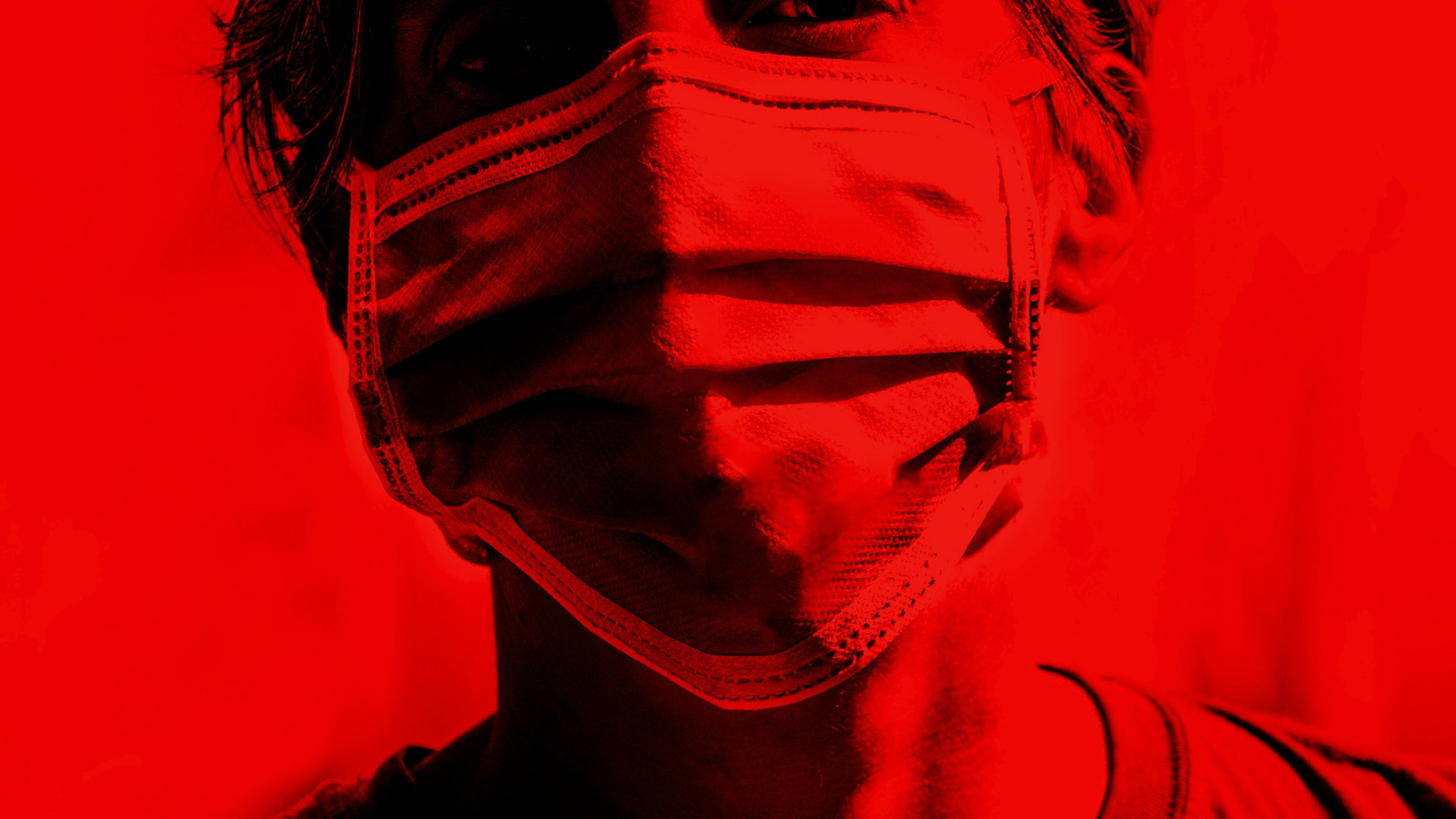 Woman wearing a surgical mask, protective face mask against infectious diseases like coronavirus, COVID-19 and influenza