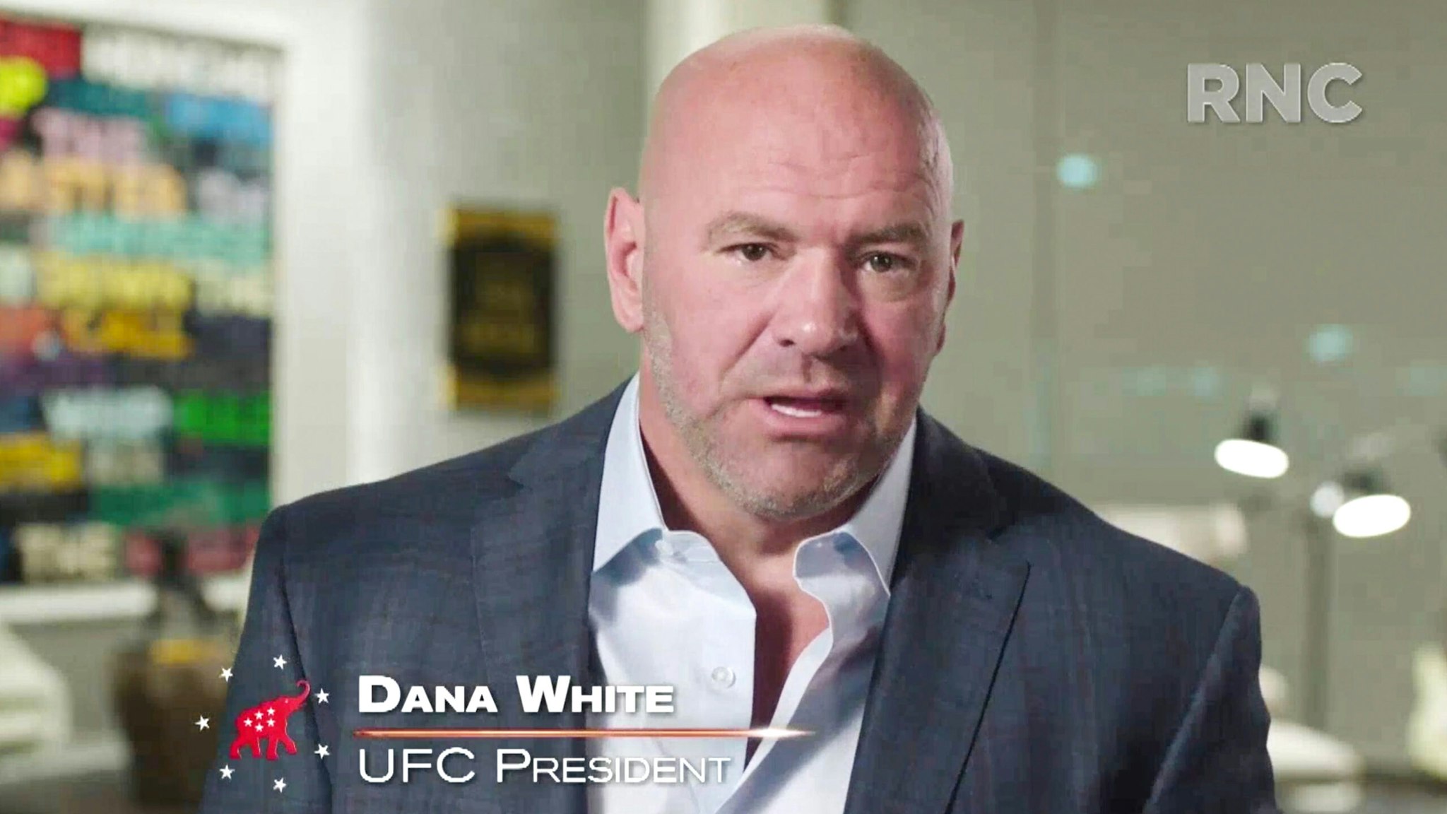CHARLOTTE, NC - AUGUST 27: (EDITORIAL USE ONLY) In this screenshot from the RNC’s livestream of the 2020 Republican National Convention, UFC President Dana White addresses the virtual convention on August 27, 2020. The convention is being held virtually due to the coronavirus pandemic but will include speeches from various locations including Charlotte, North Carolina and Washington, DC.
