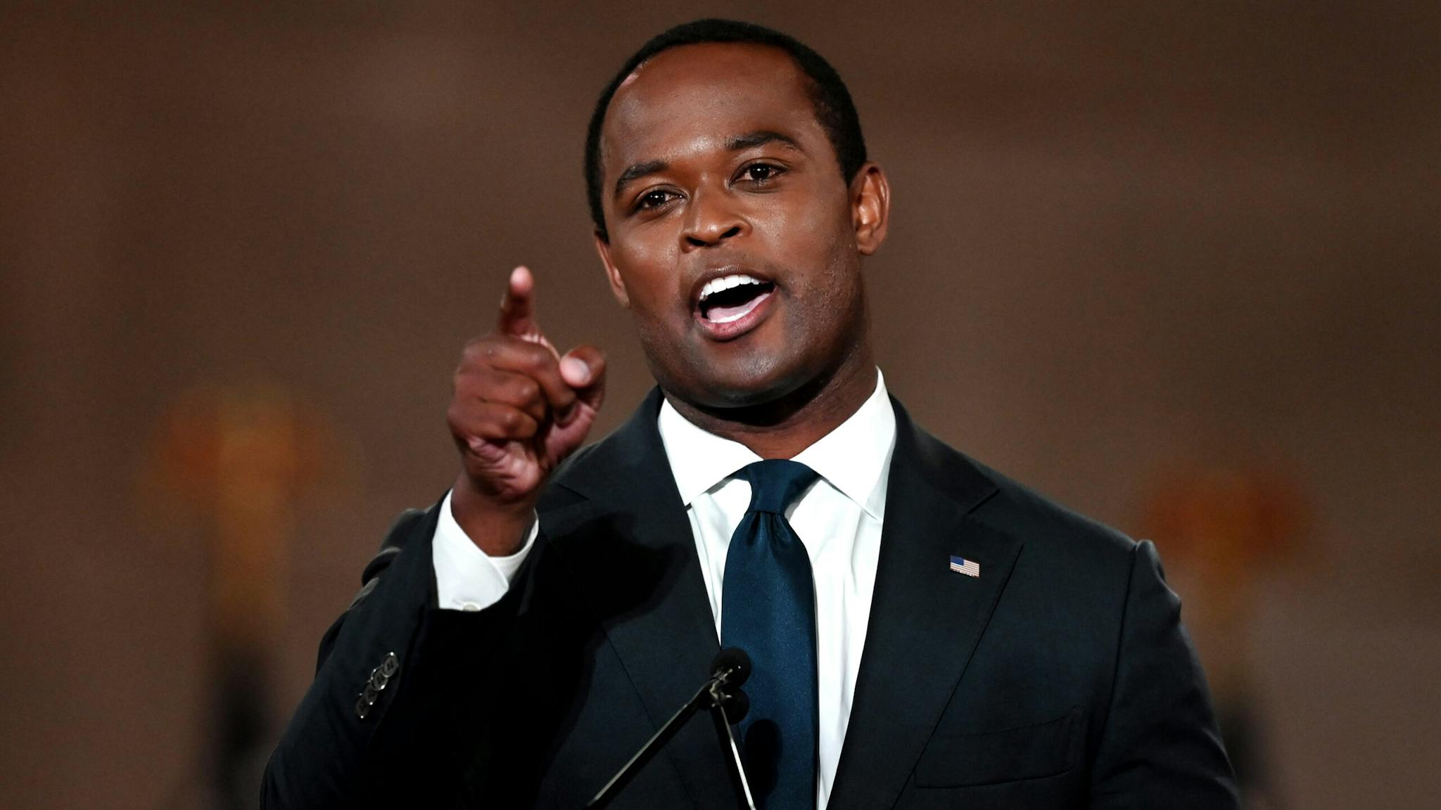 US-VOTE-ELECTION-REPUBLICAN-TRUMP Attorney General of Kentucky Daniel Cameron speaks during the second day of the Republican convention at the Mellon auditorium on August 25, 2020 in Washington, DC.