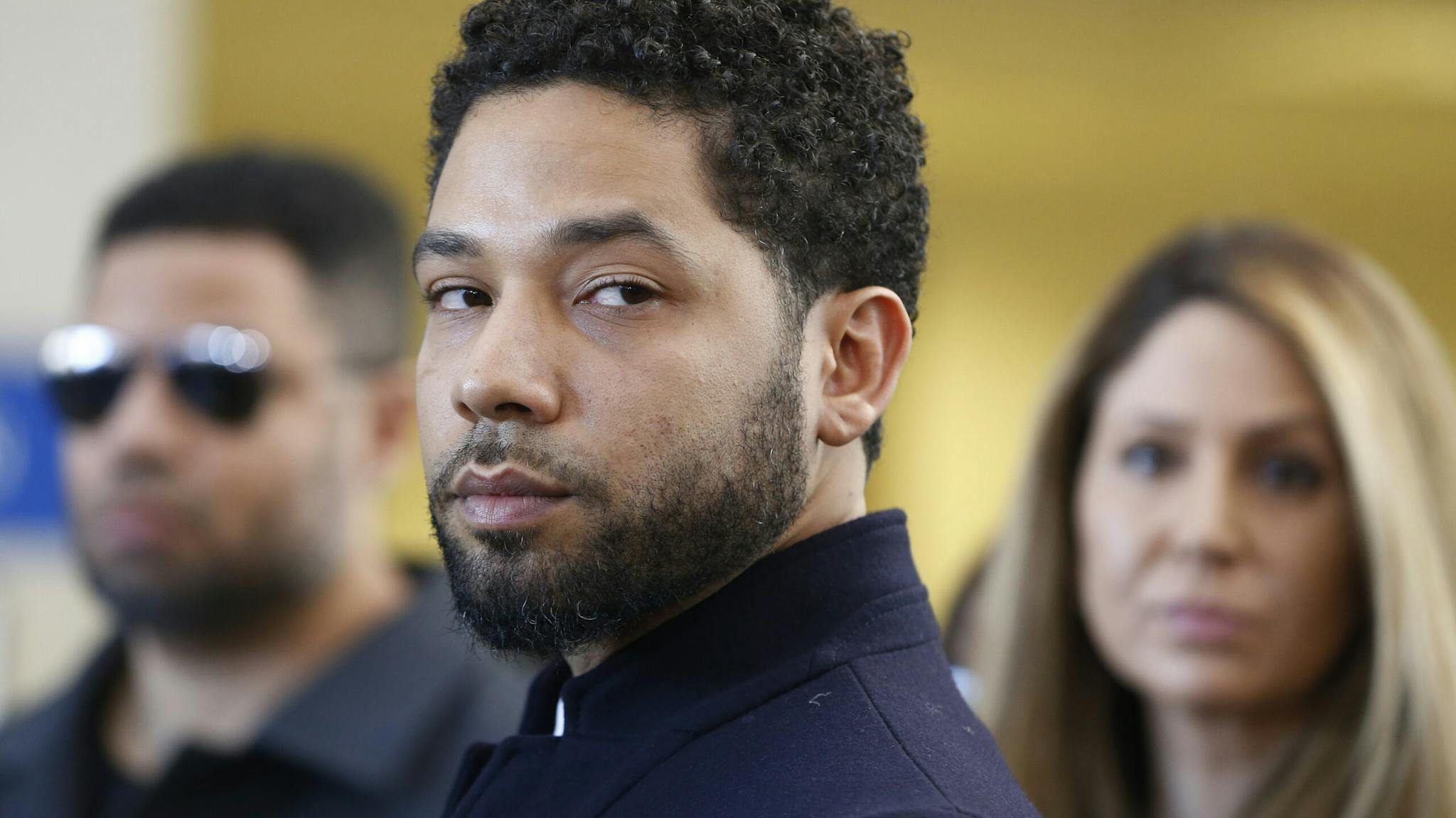 Jussie Smollett CHICAGO, ILLINOIS - MARCH 26: Actor Jussie Smollett after his court appearance at Leighton Courthouse on March 26, 2019 in Chicago, Illinois. This morning in court it was announced that all charges were dropped against the actor. (Photo by Nuccio DiNuzzo/Getty Images)