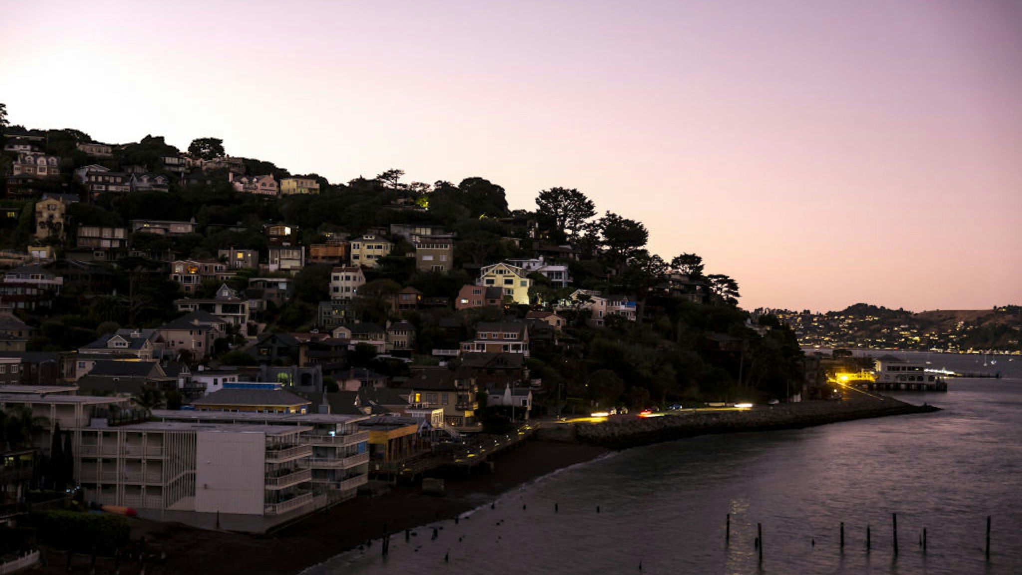 Homes stand during a blackout in Sausalito, California, U.S., on Tuesday, Oct. 29, 2019.
