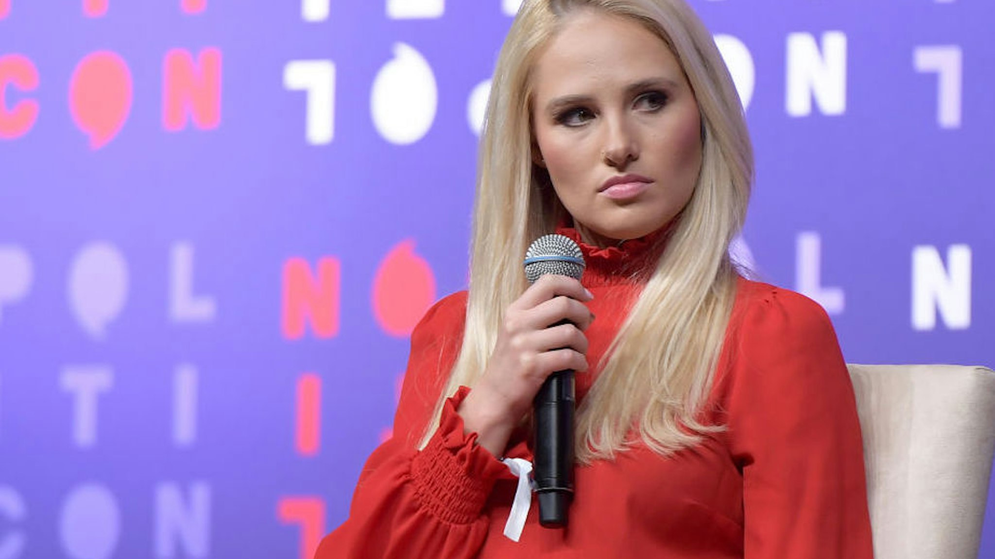 Tomi Lahren speak onstage during the 2019 Politicon at Music City Center on October 26, 2019 in Nashville, Tennessee.