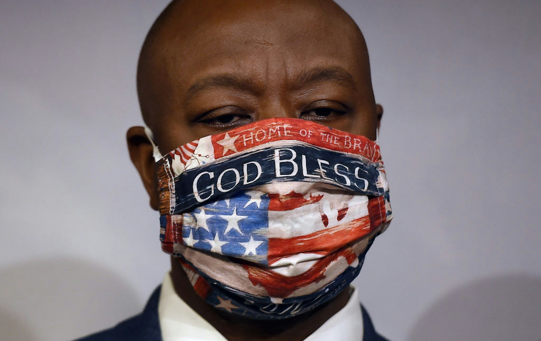 Sen. Tim Scott (R-SC) participates in a news conference to announce that the Senate will consider police reform legislation, at the US Capitol on June 17, 2020 in Washington, DC.