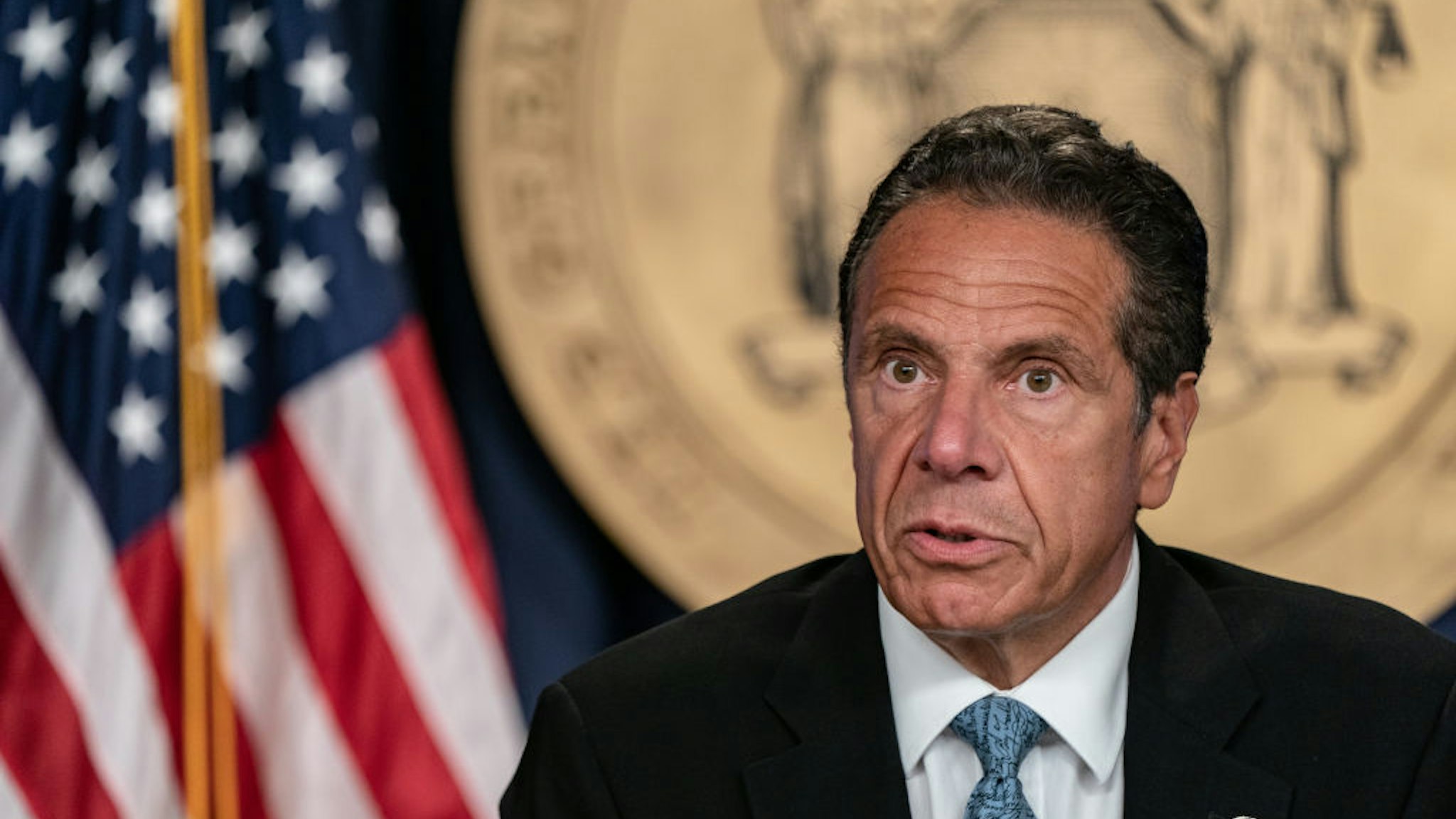 New York Gov. Andrew Cuomo speaks during the daily media briefing at the Office of the Governor of the State of New York on July 23, 2020 in New York City.