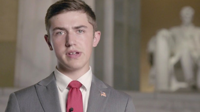 In this screenshot from the RNC’s livestream of the 2020 Republican National Convention, former Covington Catholic High School student Nicholas Sandmann addresses the virtual convention on August 25, 2020.