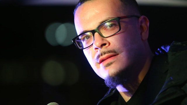 Shaun King, a Black Lives Matter leader and writer for the New York Daily News, speaks a rally at Westlake Center on March 8, 2017 in Seattle, Washington.