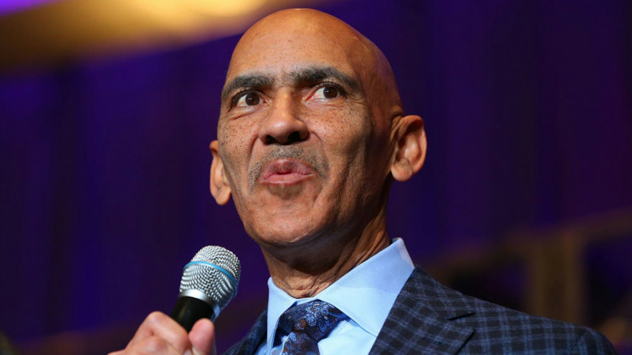 Tony Dungy speaks during the Bart Starr Award during Super Bowl LII week on February 3, 2018, at the Hilton, in Minneapolis, MN.