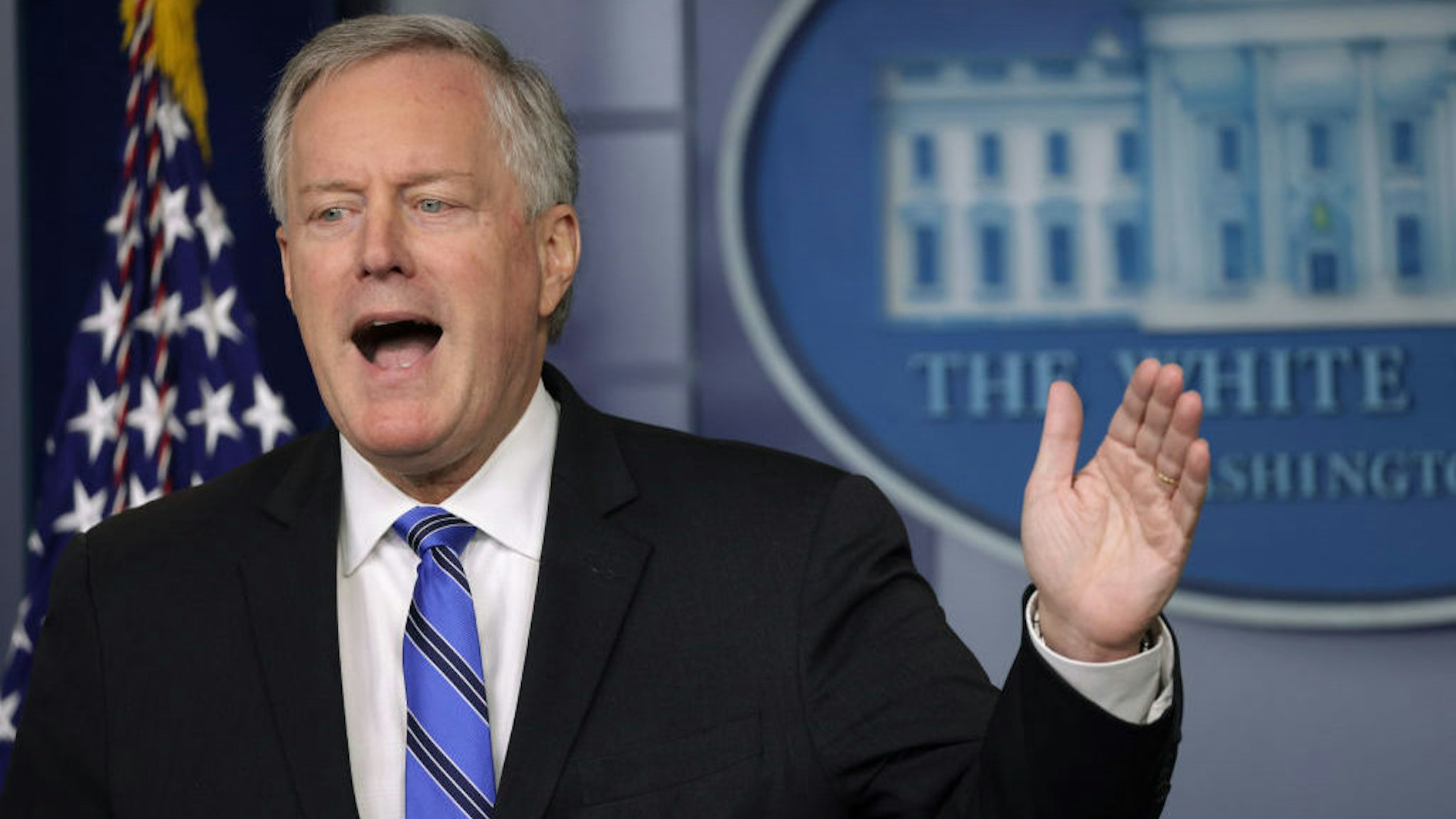 WASHINGTON, DC - JULY 31: White House Chief of Staff Mark Meadows speaks during a news briefing in the James Brady Press Briefing Room of the White House July 31, 2020 in Washington, DC. Meadows spoke on the new COVID-19 stimulus package that is being negotiated on Capitol Hill. (Photo by Alex Wong/Getty Images)
