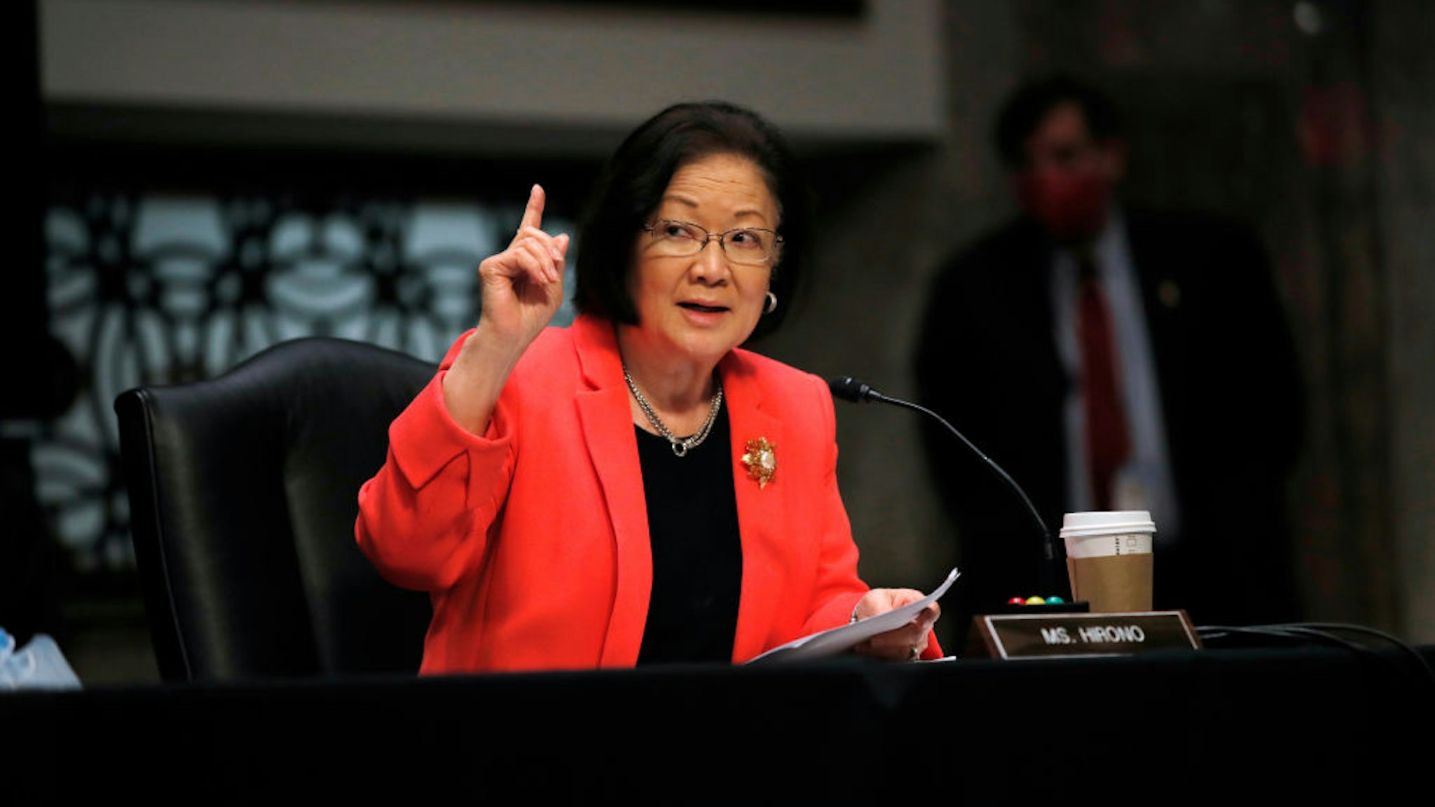 WASHINGTON, DC - JUNE 11: U.S. Sen. Mazie Hirono (D-HI) speaks at a hearing of the Judiciary Committee considering authorization for subpoenas relating to the Crossfire Hurricane investigation on June 11, 2020 in Washington, DC. Crossfire Hurricane was the code name for the FBI counterintelligence investigation that looked into links between Trump associates and Russian officials in the 2016 presidential election. (Photo by Carolyn Kaster-Pool/Getty Images)