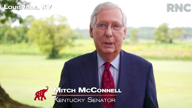 CHARLOTTE, NC - AUGUST 27: (EDITORIAL USE ONLY) In this screenshot from the RNC’s livestream of the 2020 Republican National Convention, U.S. Senate Majority Leader Mitch McConnell (R-KY) addresses the virtual convention on August 27, 2020. The convention is being held virtually due to the coronavirus pandemic but will include speeches from various locations including Charlotte, North Carolina and Washington, DC.
