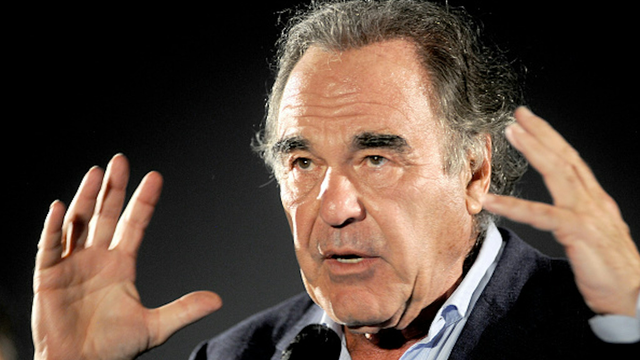 BOLOGNA, ITALY - JULY 07: Director Oliver Stone introduces "The Doors" during the Cinema Ritrovato Festival at Piazza Maggiore on July 07, 2019 in Bologna, Italy.
