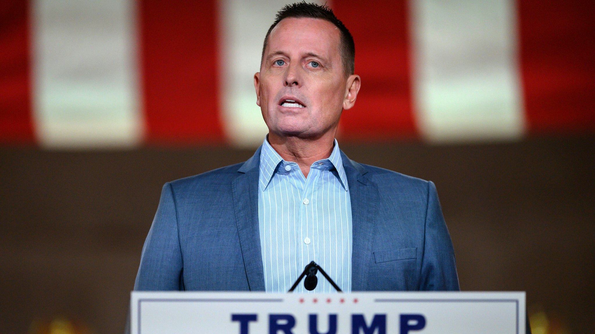 Former US ambassador to Germany, Richard Grenell, addresses the Republican National Convention in a pre-recorded speech at the Andrew W. Mellon Auditorium in Washington, DC, on August 26, 2020.