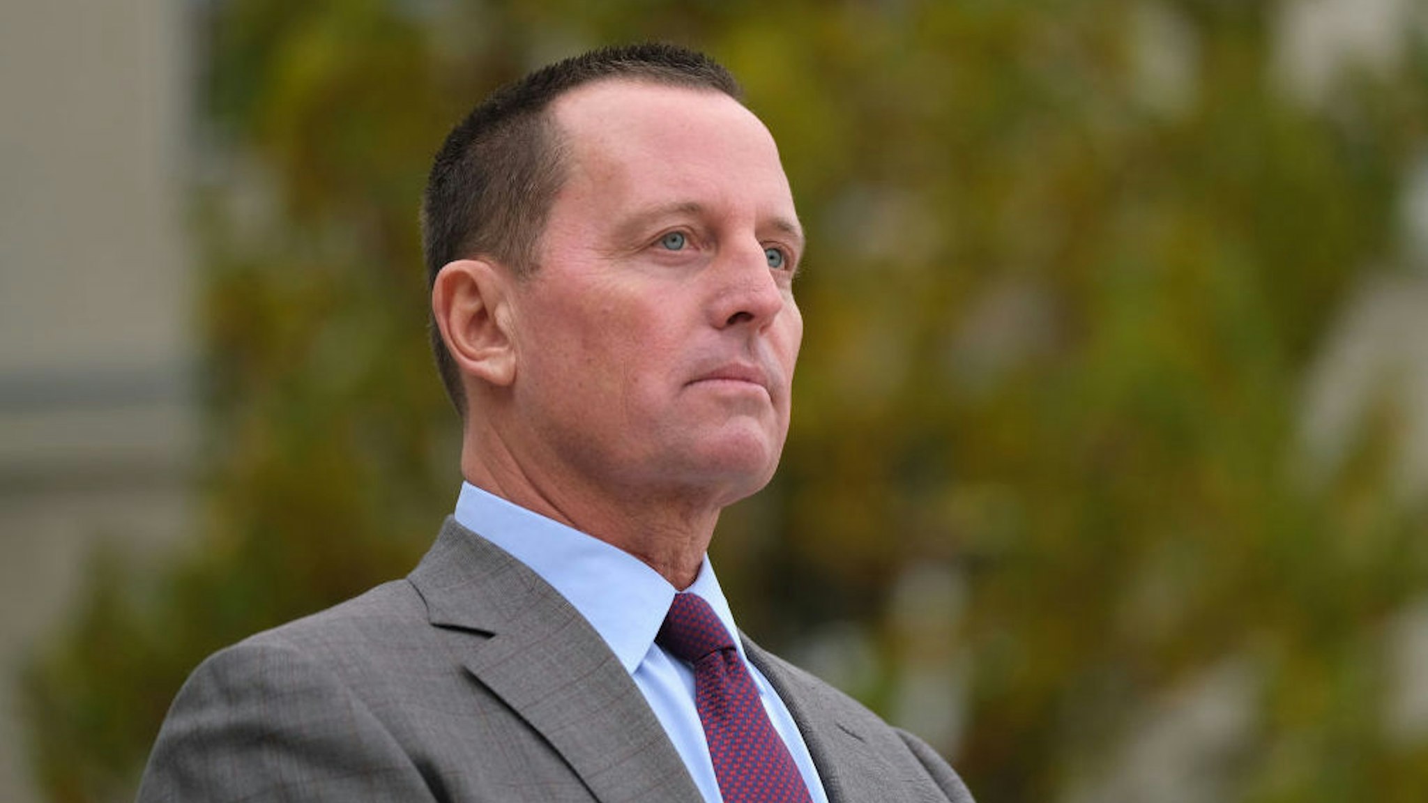 BERLIN, GERMANY - NOVEMBER 08: U.S. Ambassador to Germany Richard Grenell waits for the arrival of U.S. Secretary of State Mike Pompeo for talks with German Defense Minister Annegret Kramp-Karrenbauer at the Federal Defense Ministry on November 08, 2019 in Berlin, Germany. Pompeo is on a two-day visit to Germany ahead of the 30th anniversary of the fall of the Berlin Wall.