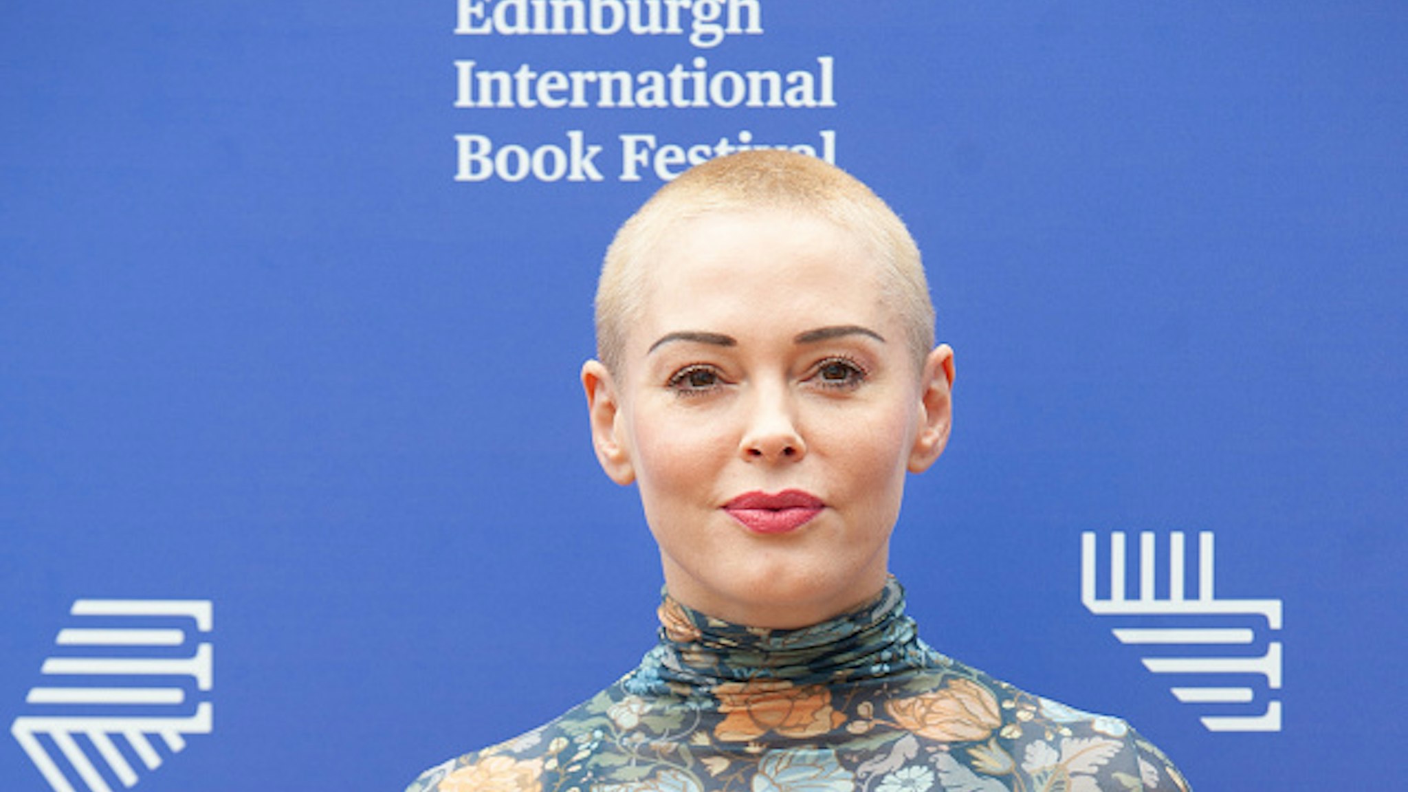 EDINBURGH, SCOTLAND - AUGUST 13: American activist, former actress, author, model and singer Rose McGowan attends a photocall during the annual Edinburgh International Book Festival at Charlotte Square Gardens on August 13, 2018 in Edinburgh, Scotland.