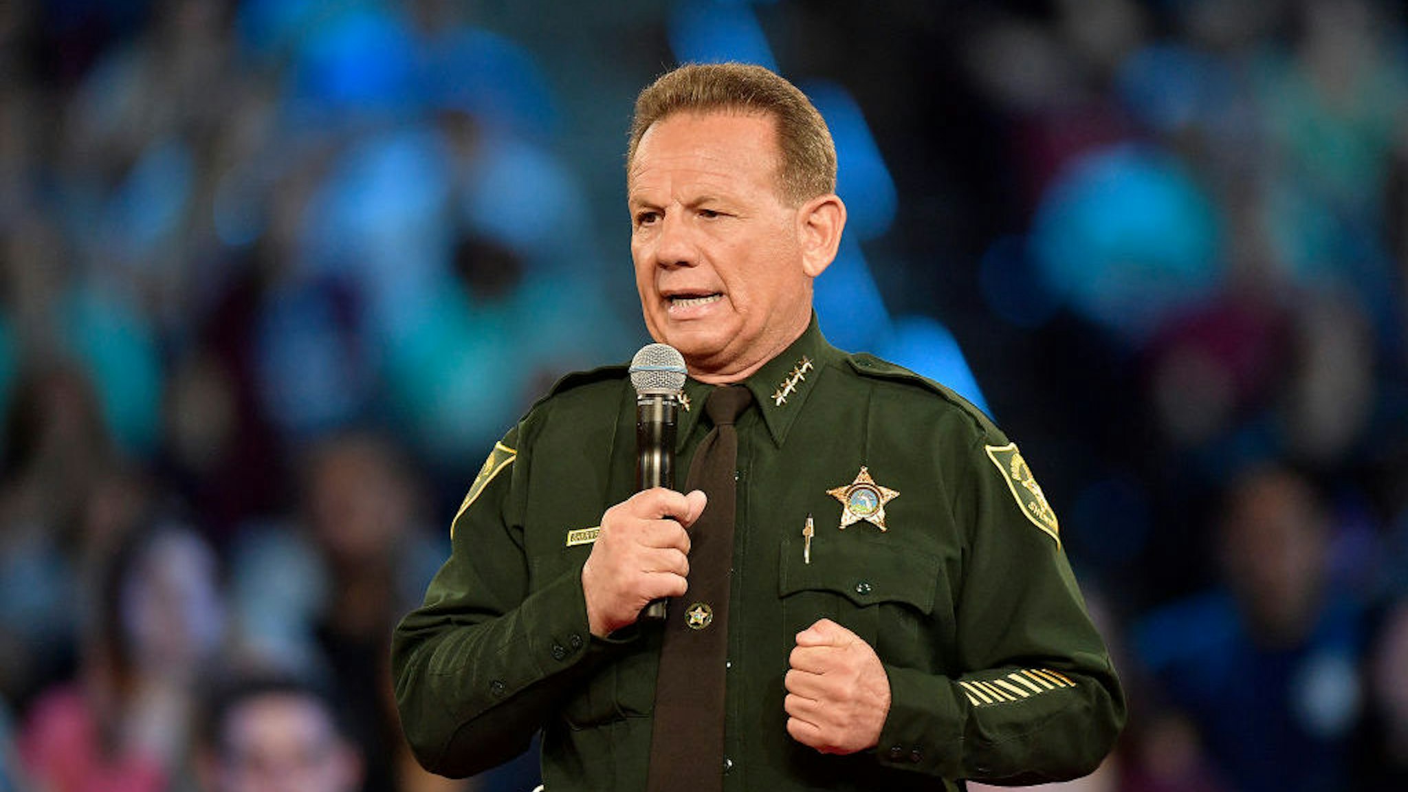 Broward County Sheriff Scott Israel speaks before the start of a CNN town hall meeting on February 21, 2018, at the BB&amp;T Center, in Sunrise, Fla. Israel said it made him 'sick to my stomach' when he learned that the school resource officer had not entered Marjory Stoneman Douglas to confront the shooter. (Michael Laughlin/Sun Sentinel/TNS)