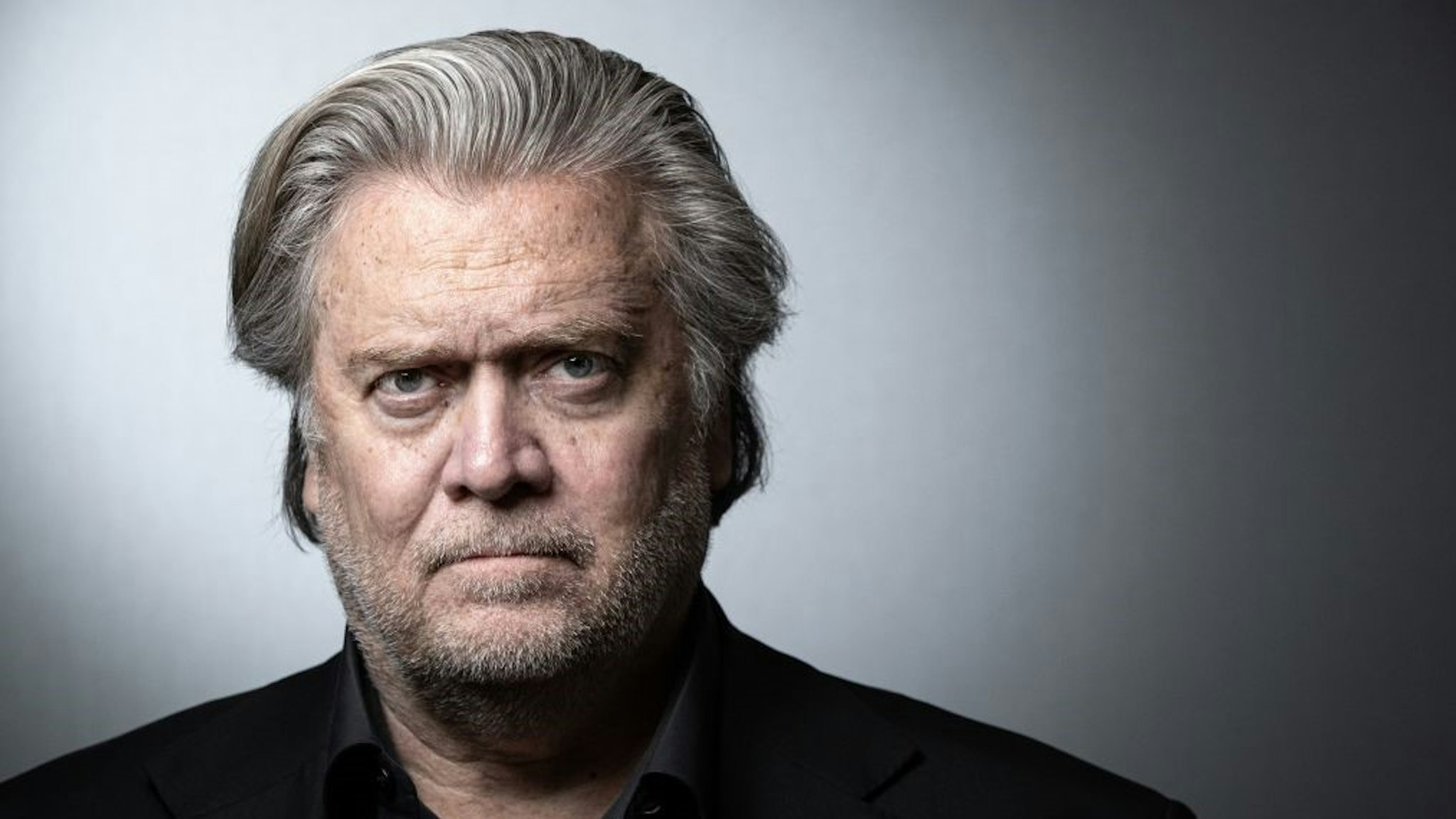 Former advisor to the US president and US publicist Steve Bannon poses during a photo session in Paris on May 27, 2019. (Photo by JOEL SAGET / AFP) (Photo credit should read J