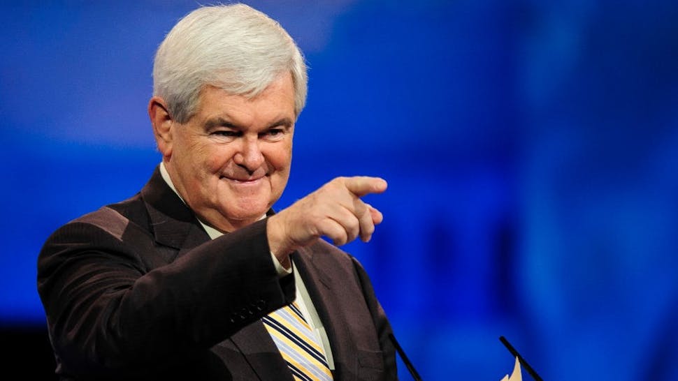Leading Conservatives Attend 40th Annual CPAC NATIONAL HARBOR, MD - MARCH 16: Newt Gingrich, former presidential candidate and Speaker of the U.S. House of Representatives, speaks at the 2013 Conservative Political Action Conference (CPAC) March 16, 2013 in National Harbor, Maryland. The American Conservative Union held its annual conference in the suburb of Washington, DC to rally conservatives and generate ideas. (Photo by