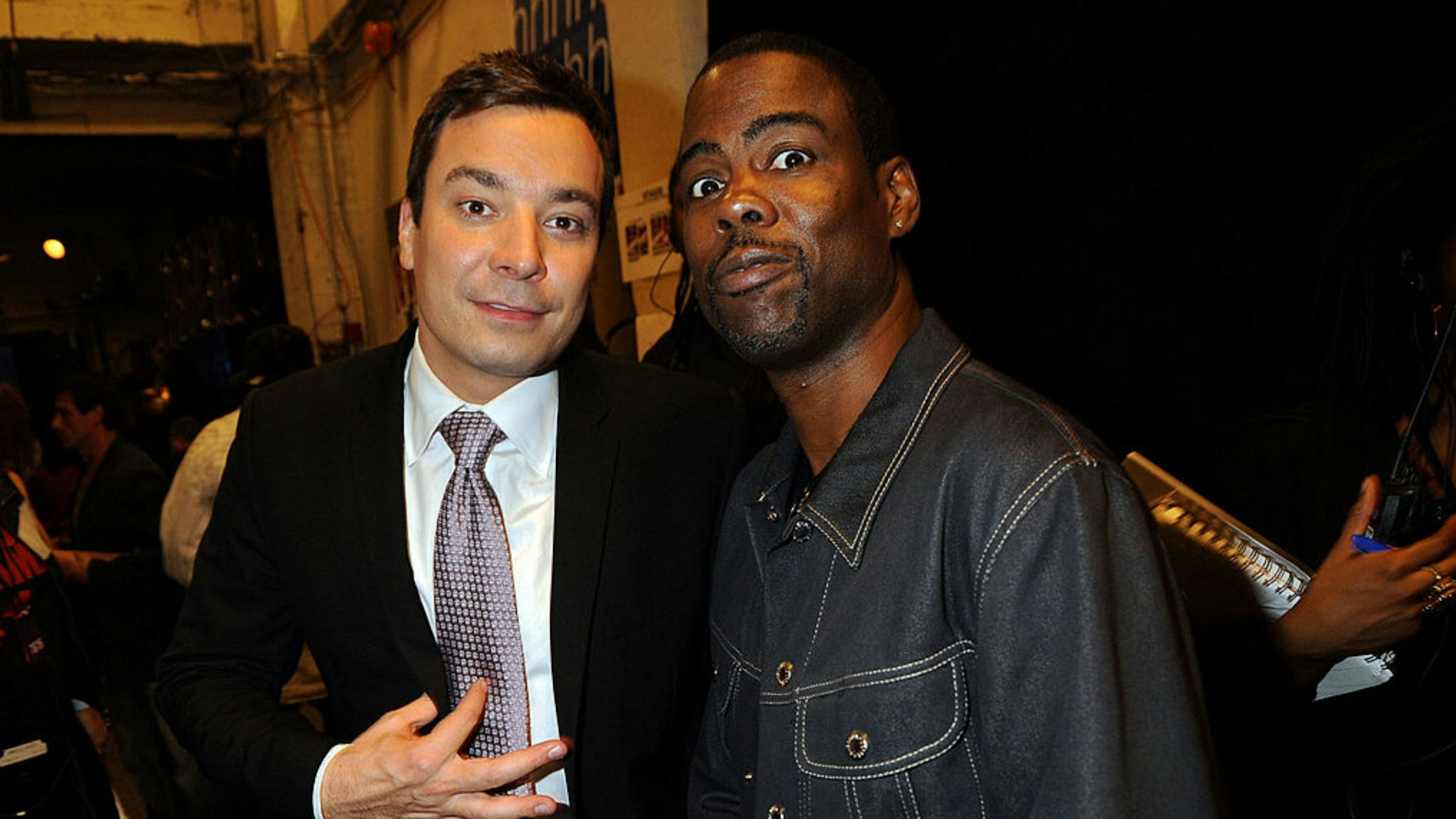 Actors (L-R) Jimmy Fallon and Chris Rock attend the 2009 VH1 Hip Hop Honors at the Brooklyn Academy of Music on September 23, 2009 in the Brooklyn borough of New York City.