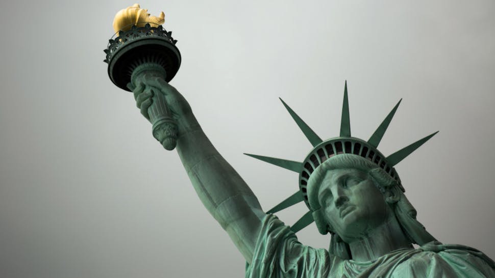 A view of the Statue of Liberty, August 8, 2017 in New York City.