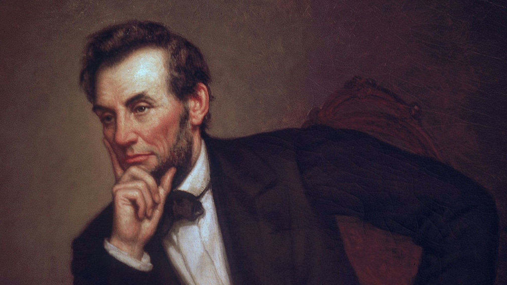 Portrait of American President Abraham Lincoln (1809 - 1865) (painted by George P. Healy, mid-late 1800s), Washington, DC, 1969. The portriat was one of three painted by Healy (sometimes spelled as Healey).
