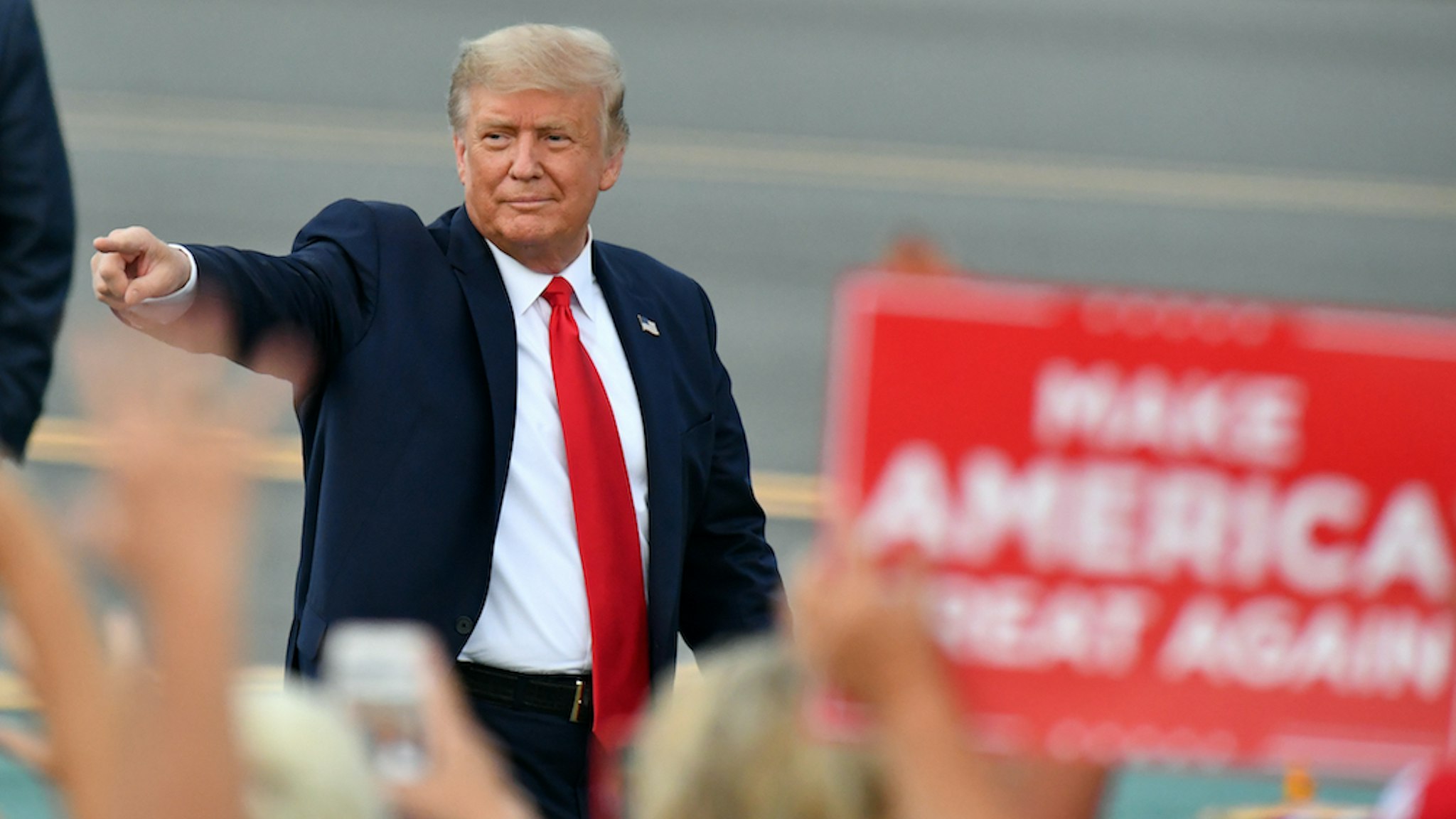 President Trump holds a Make America Great Again campaign rally in Winston-Salem, NC√Ç¬†United States on September 8, 2020 (Photo by Peter Zay/Anadolu Agency via Getty Images)