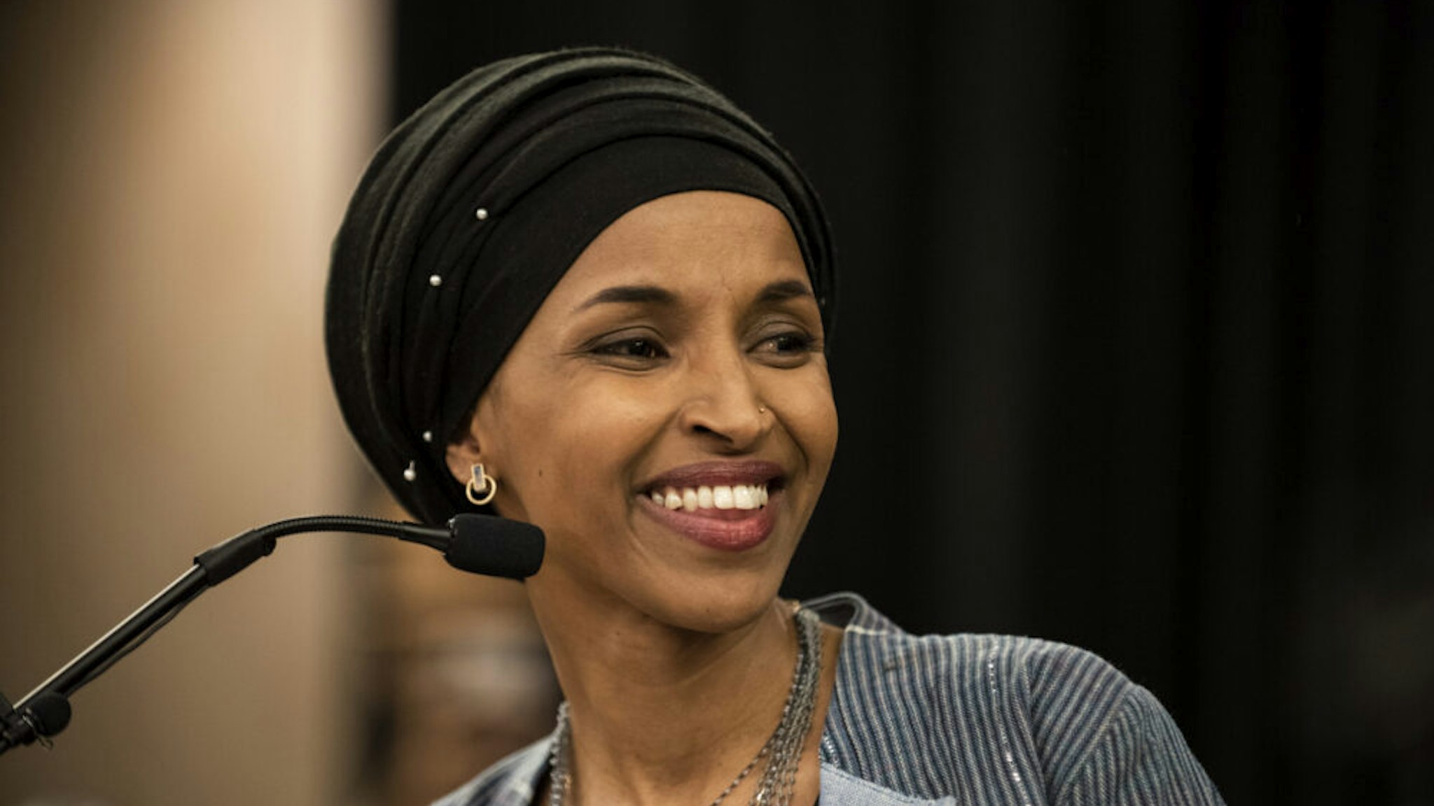 Minnesota Democratic Congressional Candidate Ilhan Omar speaks at an election night results party on November 6, 2018 in Minneapolis, Minnesota. Omar won the race for Minnesota's 5th congressional district seat against Republican candidate Jennifer Zielinski to become one of the first Muslim women elected to Congress.