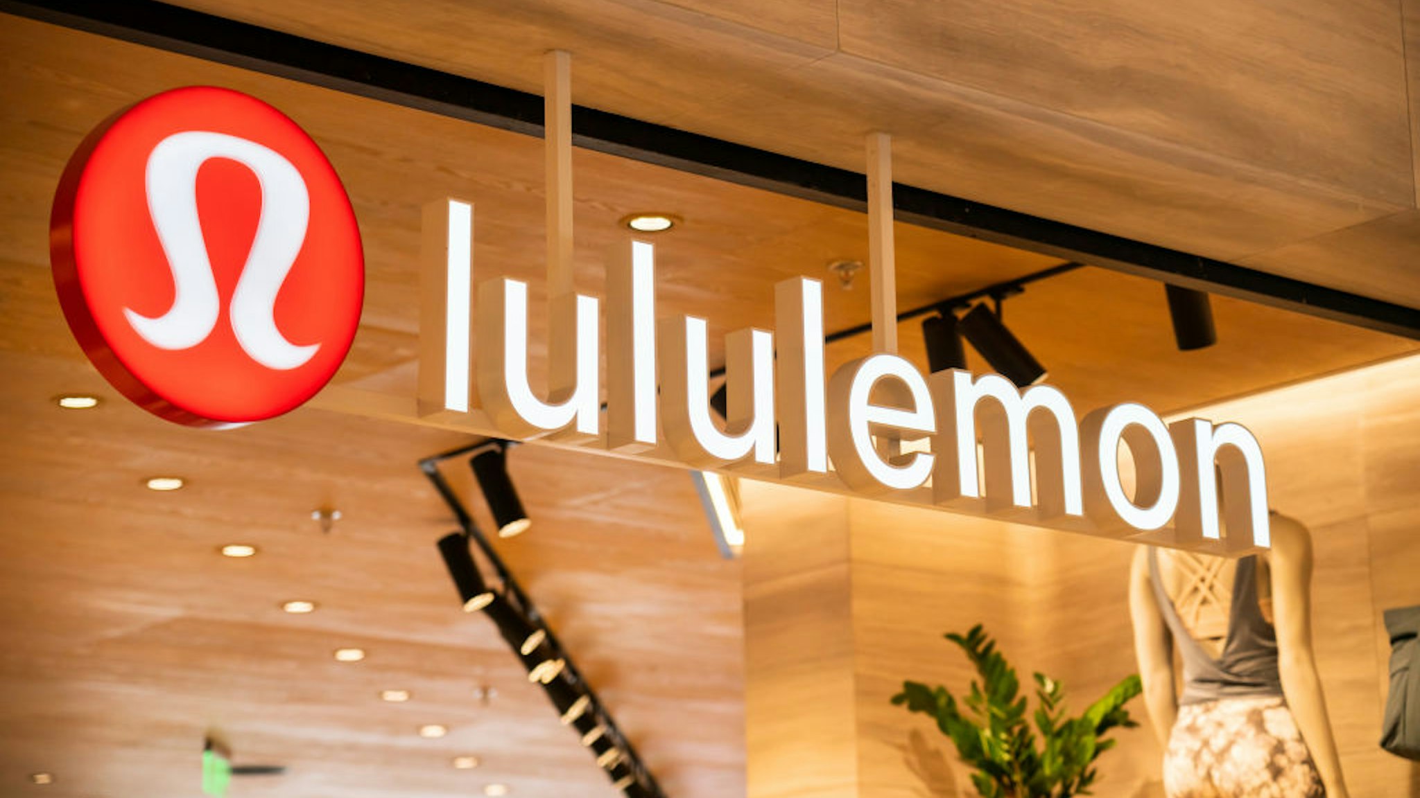 HANGHAI, CHINA - 2019/07/19: Canadian athletic apparel retailer Lululemon store and logo seen in Shanghai. (Photo by Alex Tai/SOPA Images/LightRocket via Getty Images)