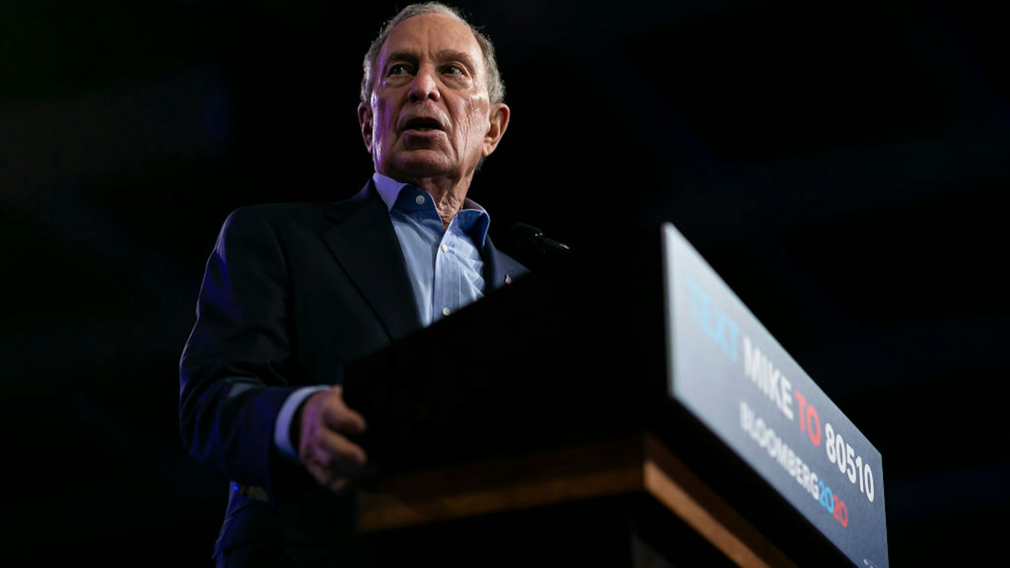 Democratic presidential candidate Mike Bloomberg speaks during a campaign rally at the Palm Beach County Convention Center in West Palm Beach, Fla., on Tuesday, March 3, 2020.
