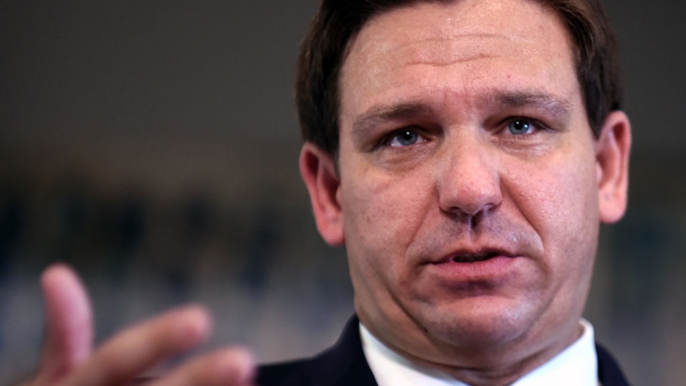 Florida Governor Ron DeSantis speaks during a press conference at Wellington Park Apartments to announce the release of $75 million in funding from the CARES Act for local governments to provide rental and mortgage assistance to Floridians suffering financial difficulties due to the COVID-19 pandemic.